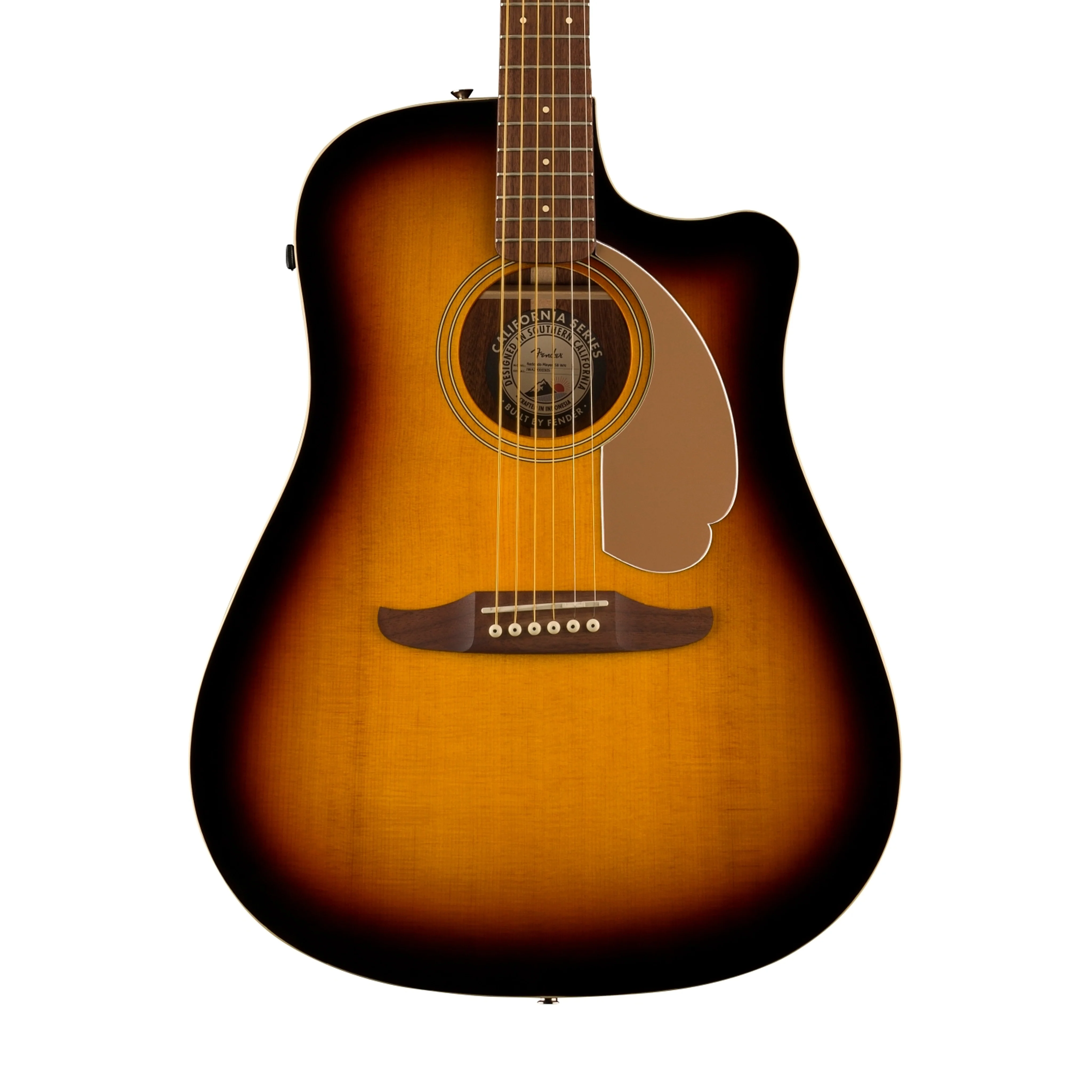 Fender California Redondo Player Acoustic Guitar, Walnut FB, Sunburst - Image 4