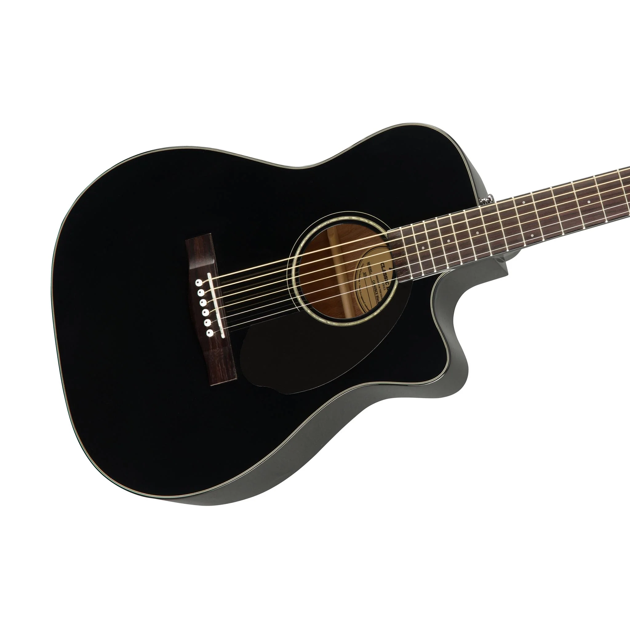 Fender CC-60SCE Concert Acoustic Guitar, Walnut FB, Black - Image 4