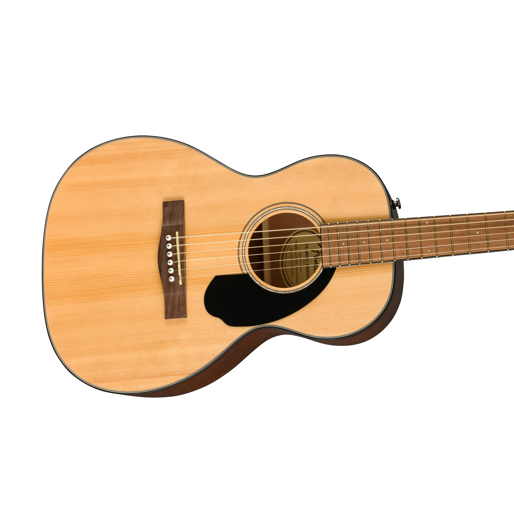 Fender CP-60S Parlor Acoustic Guitar, Walnut FB, Natural - Image 3