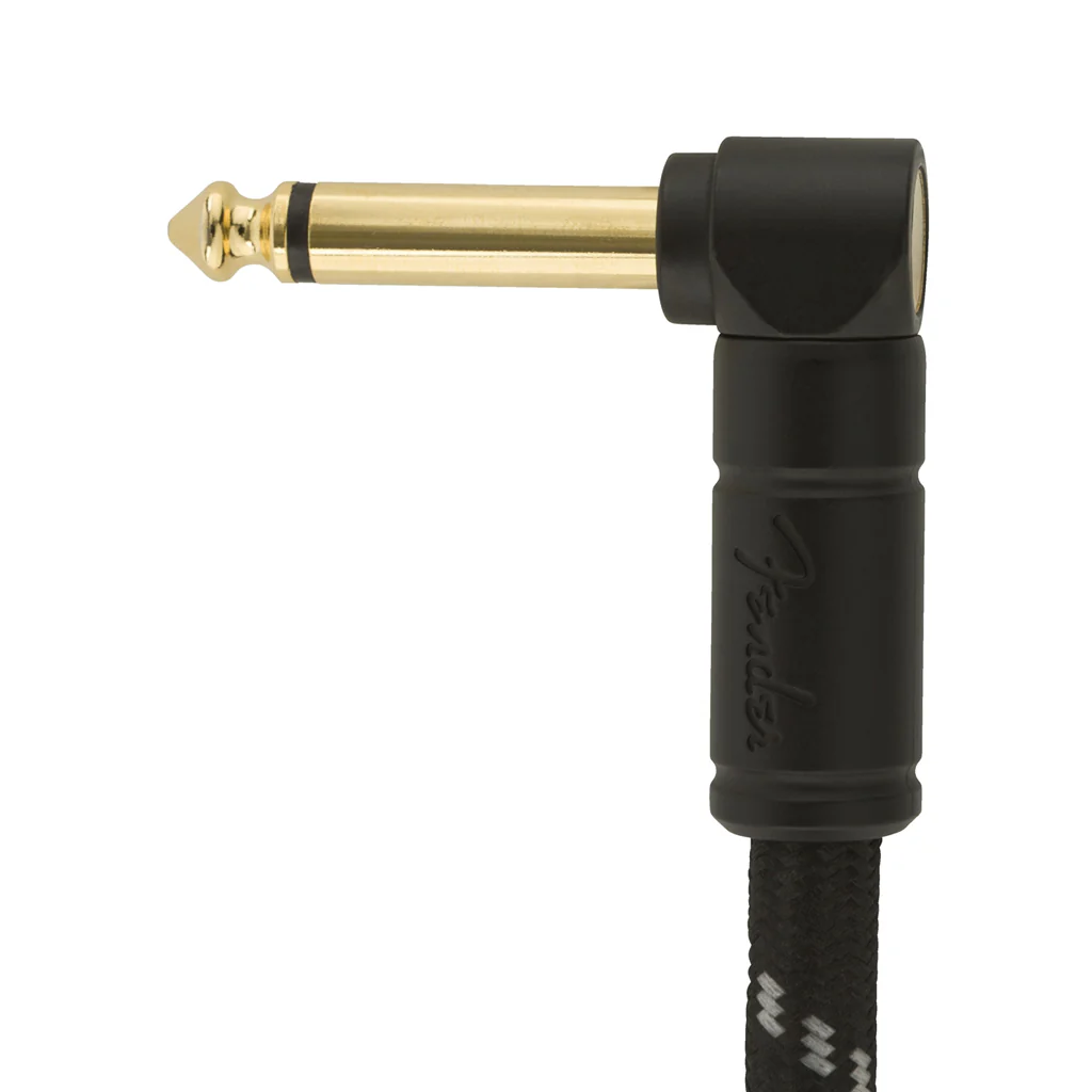 Fender Deluxe Series Angled Instrument Cable, 10ft, Black Tweed - Image 3