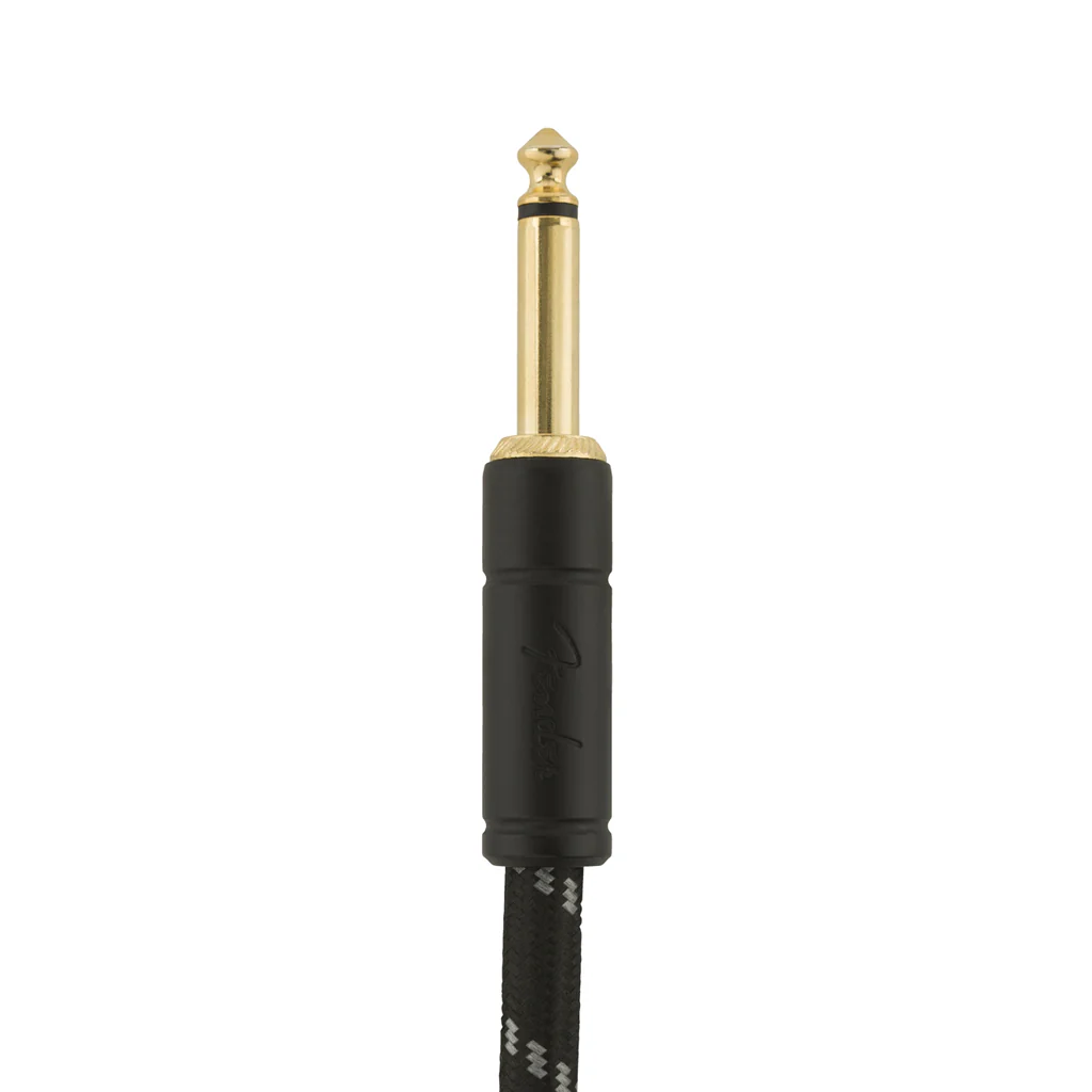 Fender Deluxe Series Angled Instrument Cable, 10ft, Black Tweed - Image 4