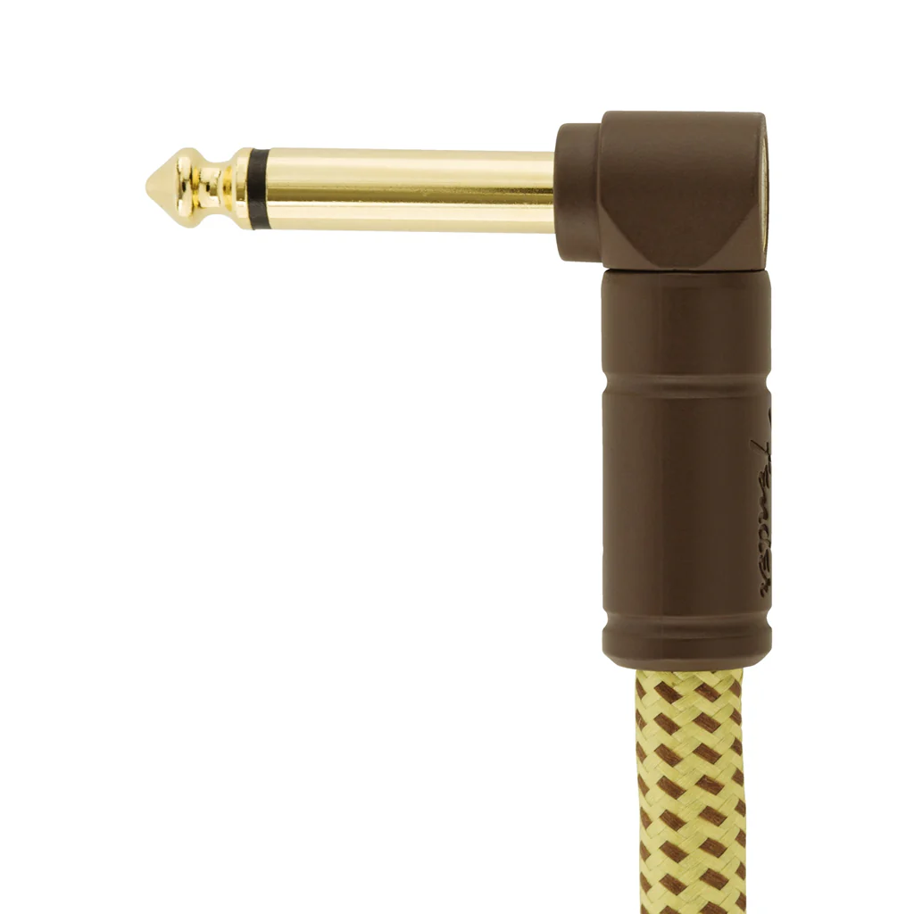 Fender Deluxe Series Angled Instrument Cable, 10ft Tweed - Image 3