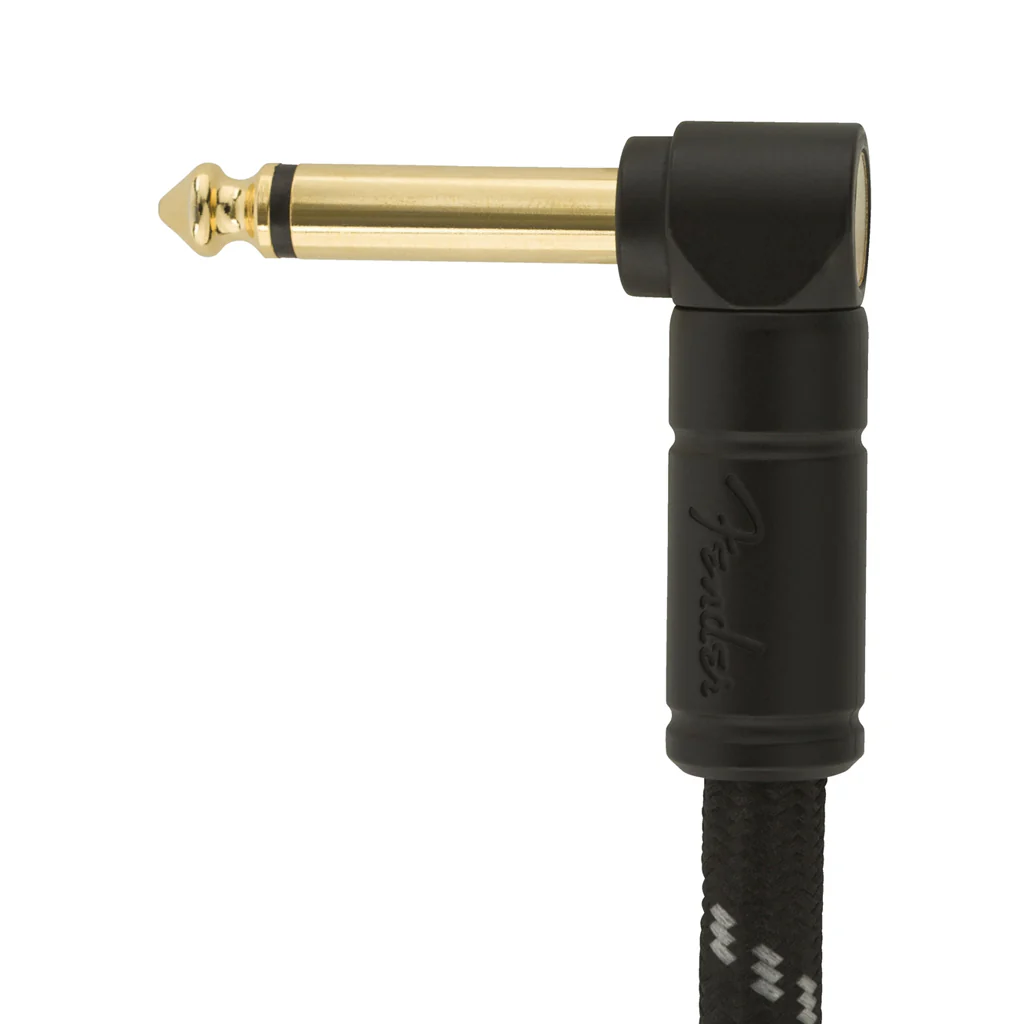 Fender Deluxe Series Angled Instrument Cable. 15ft, Black Tweed - Image 3