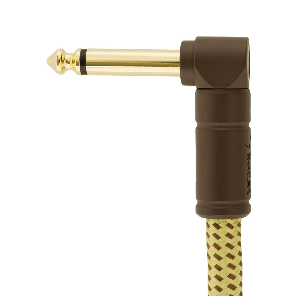 Fender Deluxe Series Angled Instrument Cable. 15ft, Tweed - Image 3