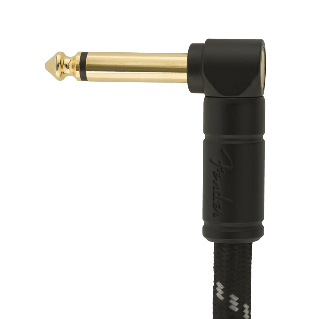 Fender Deluxe Series Angled Instrument Cable, 18.6ft, Black Tweed - Image 3