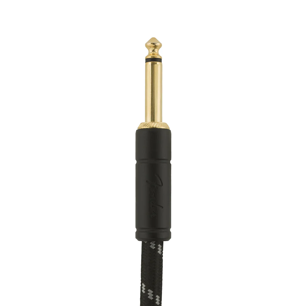 Fender Deluxe Series Angled Instrument Cable, 18.6ft, Black Tweed - Image 4
