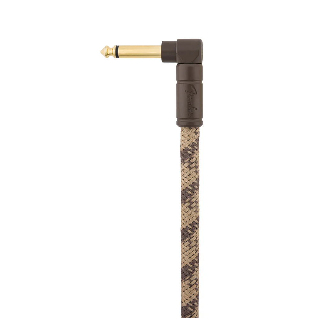 Fender Festival Hemp Angled Instrument Cable, 10ft, Pure Hemp, Brown Stripe - Image 3