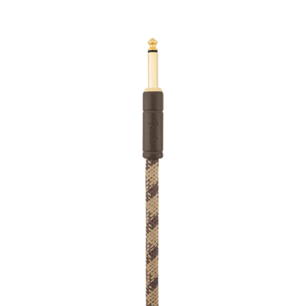 Fender Festival Hemp Angled Instrument Cable, 10ft, Pure Hemp, Brown Stripe - Image 4