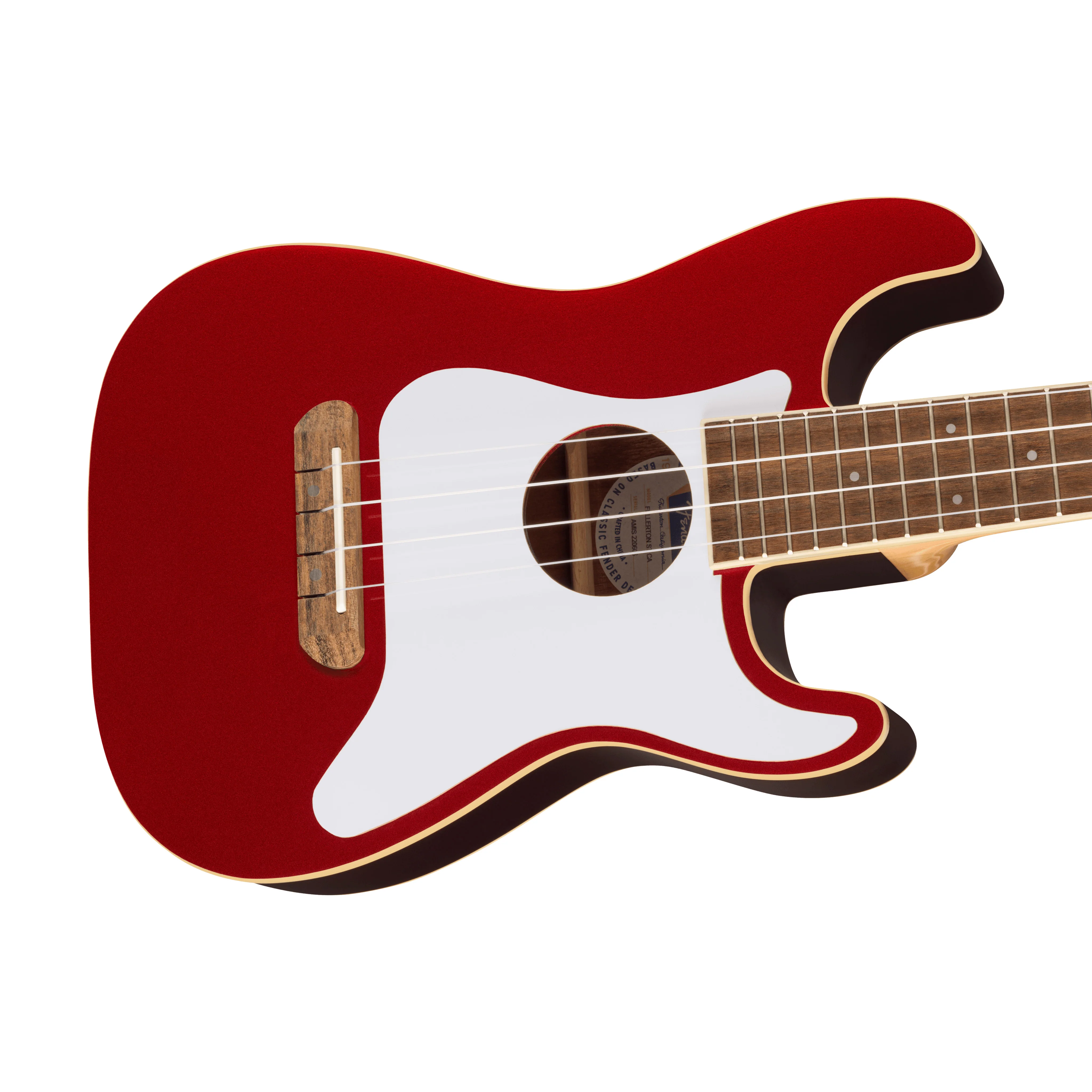 Fender Fullerton Stratocaster Ukulele, Candy Apple Red - Image 3