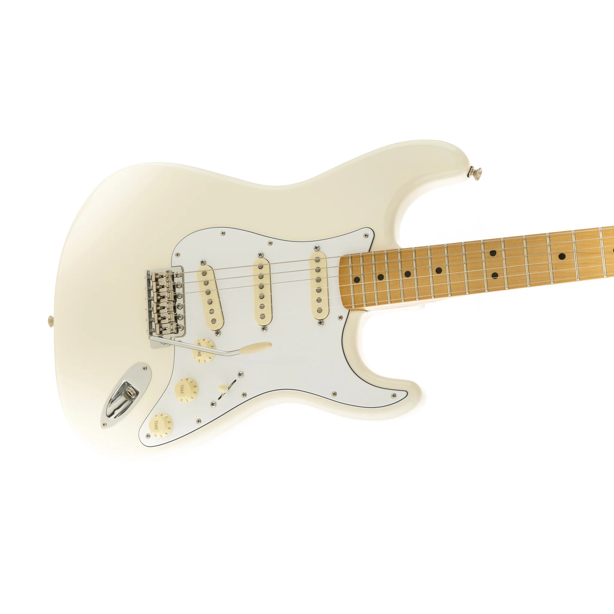 Fender Jimi Hendrix Stratocaster Electric Guitar, Maple FB, Olympic White - Image 3