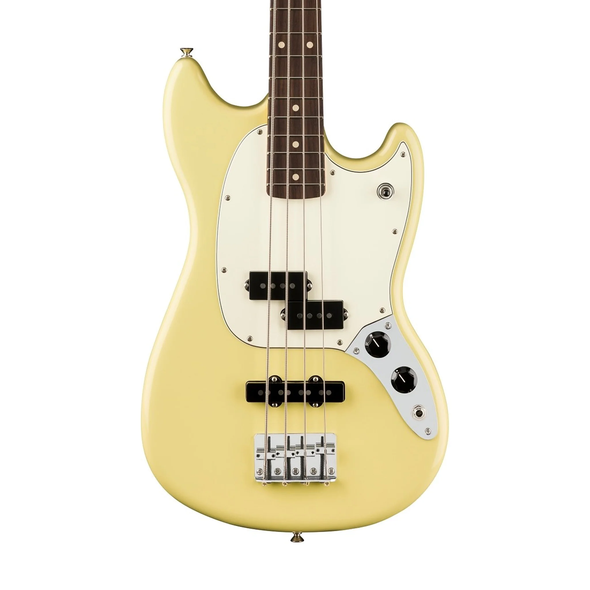 Fender Player II Mustang Bass PJ Guitar, RW FB, Hialeah Yellow - Image 3