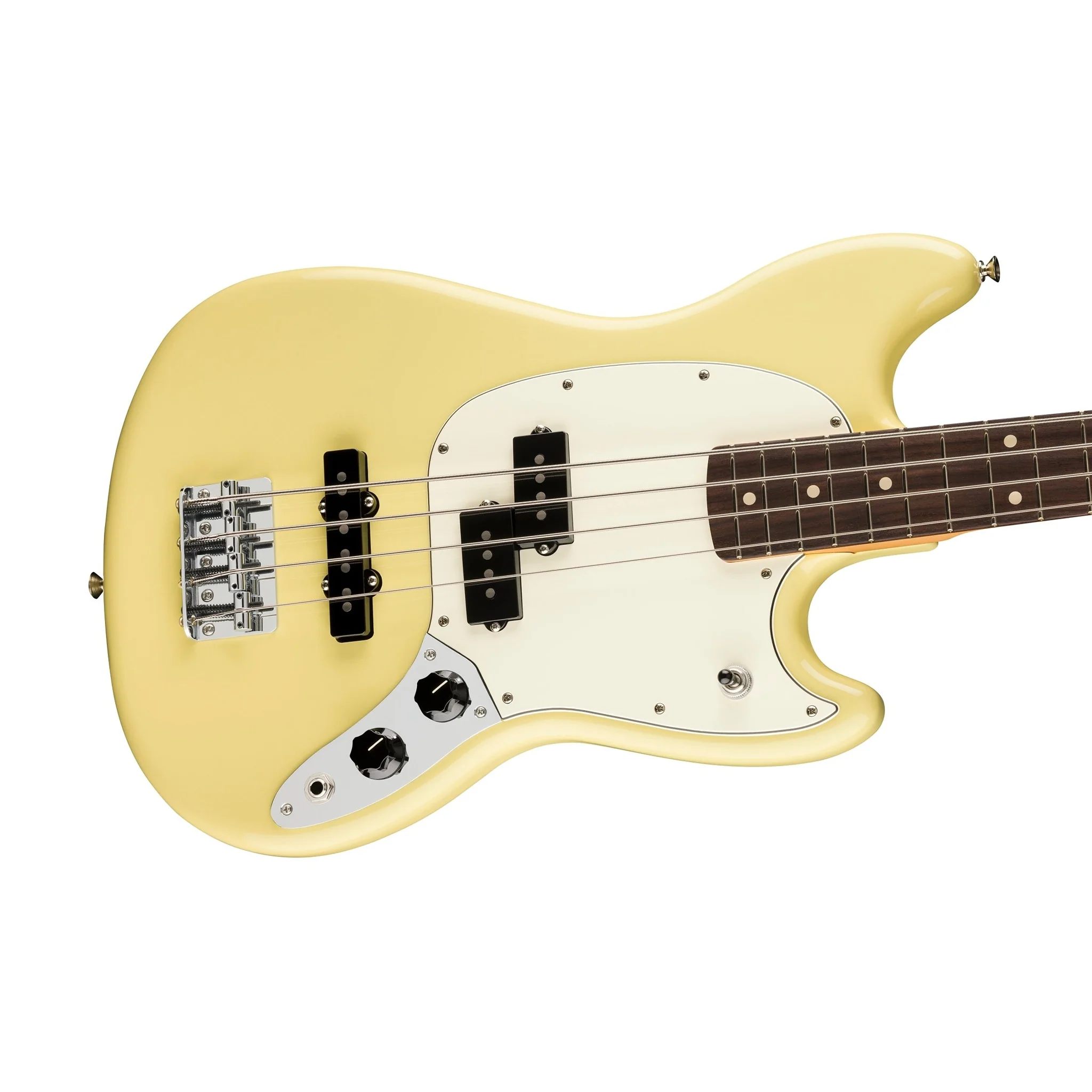 Fender Player II Mustang Bass PJ Guitar, RW FB, Hialeah Yellow - Image 5