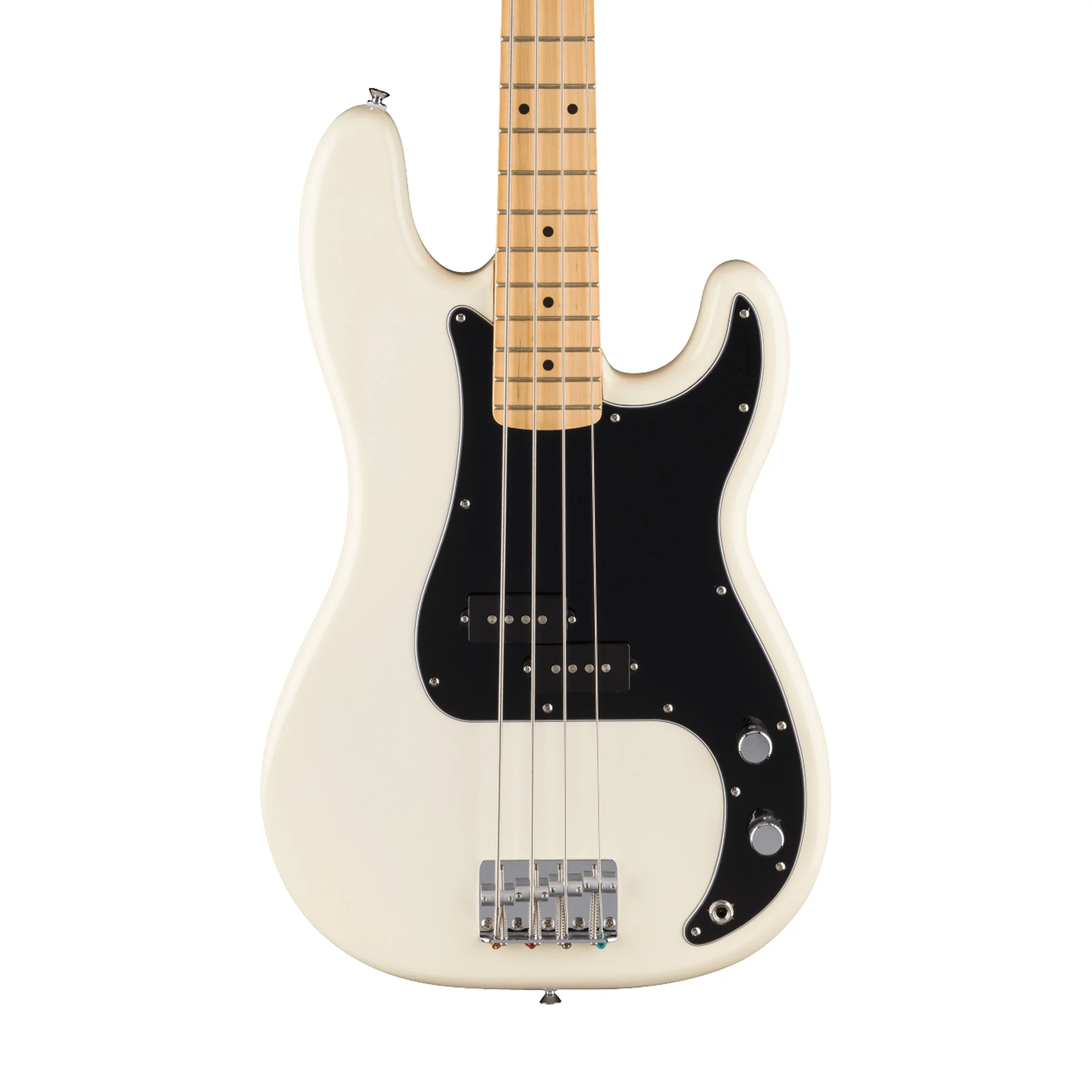 Fender Standard Precision Bass Guitar, Maple FB, Olympic White - Image 3