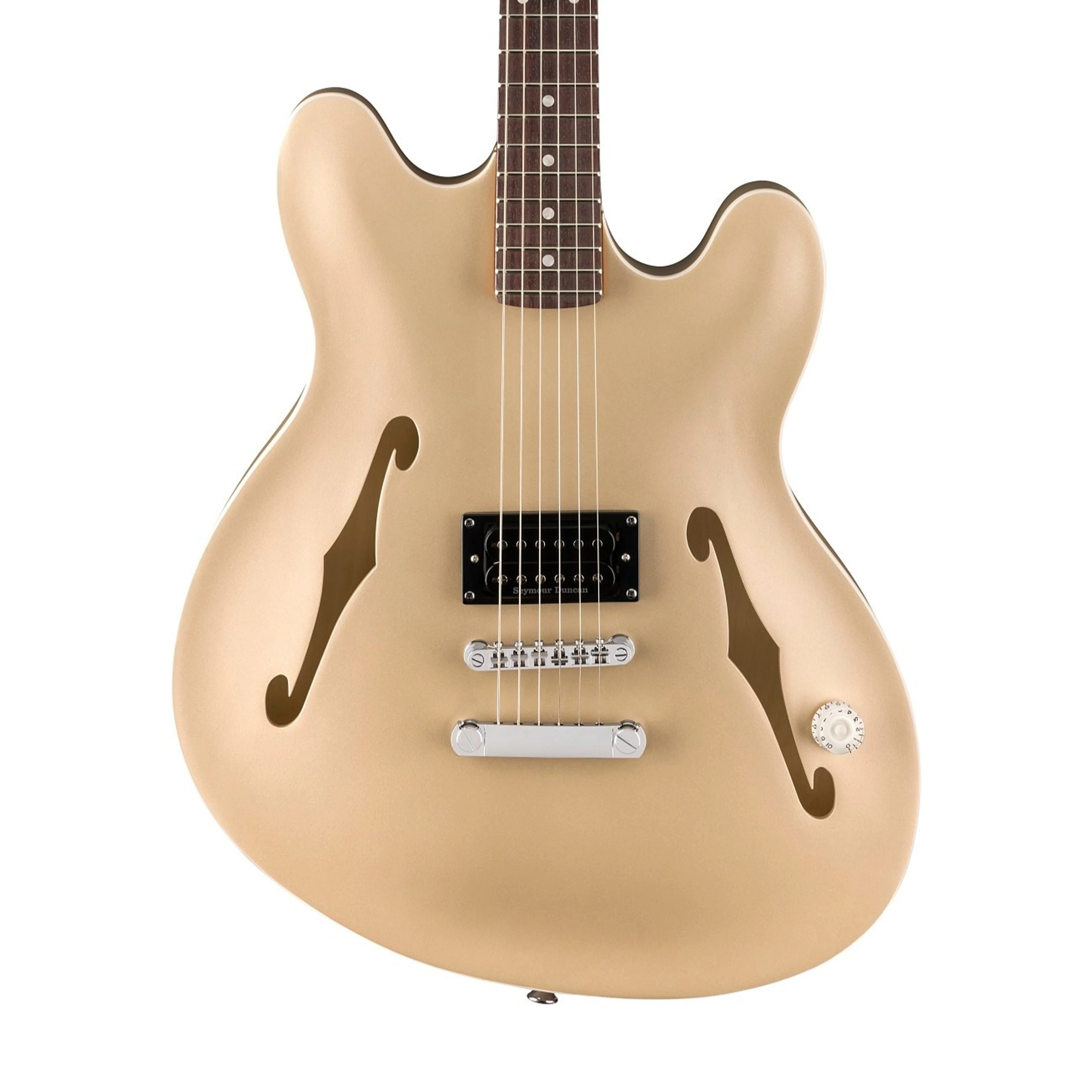 Fender Tom DeLonge Starcaster Electric Guitar, RW FB, Shoreline Gold - Image 4