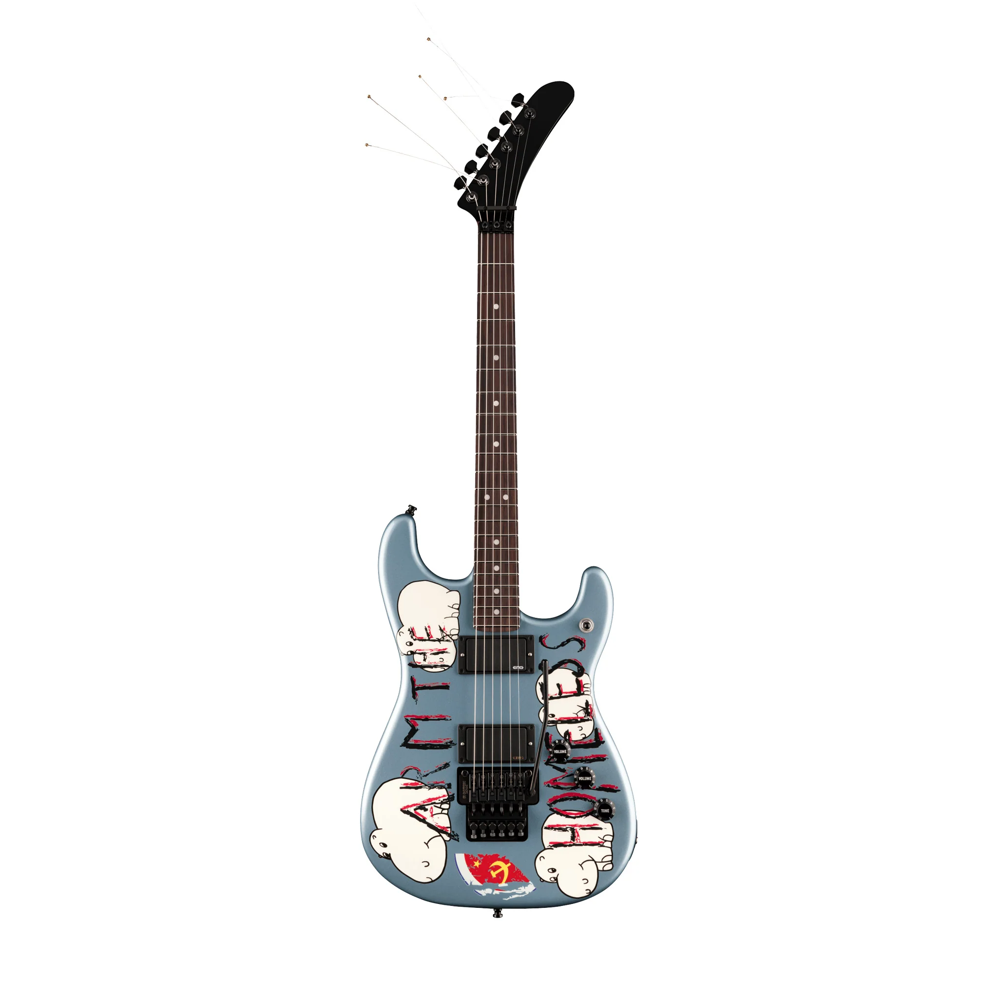 Fender Tom Morello Arm the Homeless Stratocaster Electric Guitar, RW FB, Ice Blue Metallic