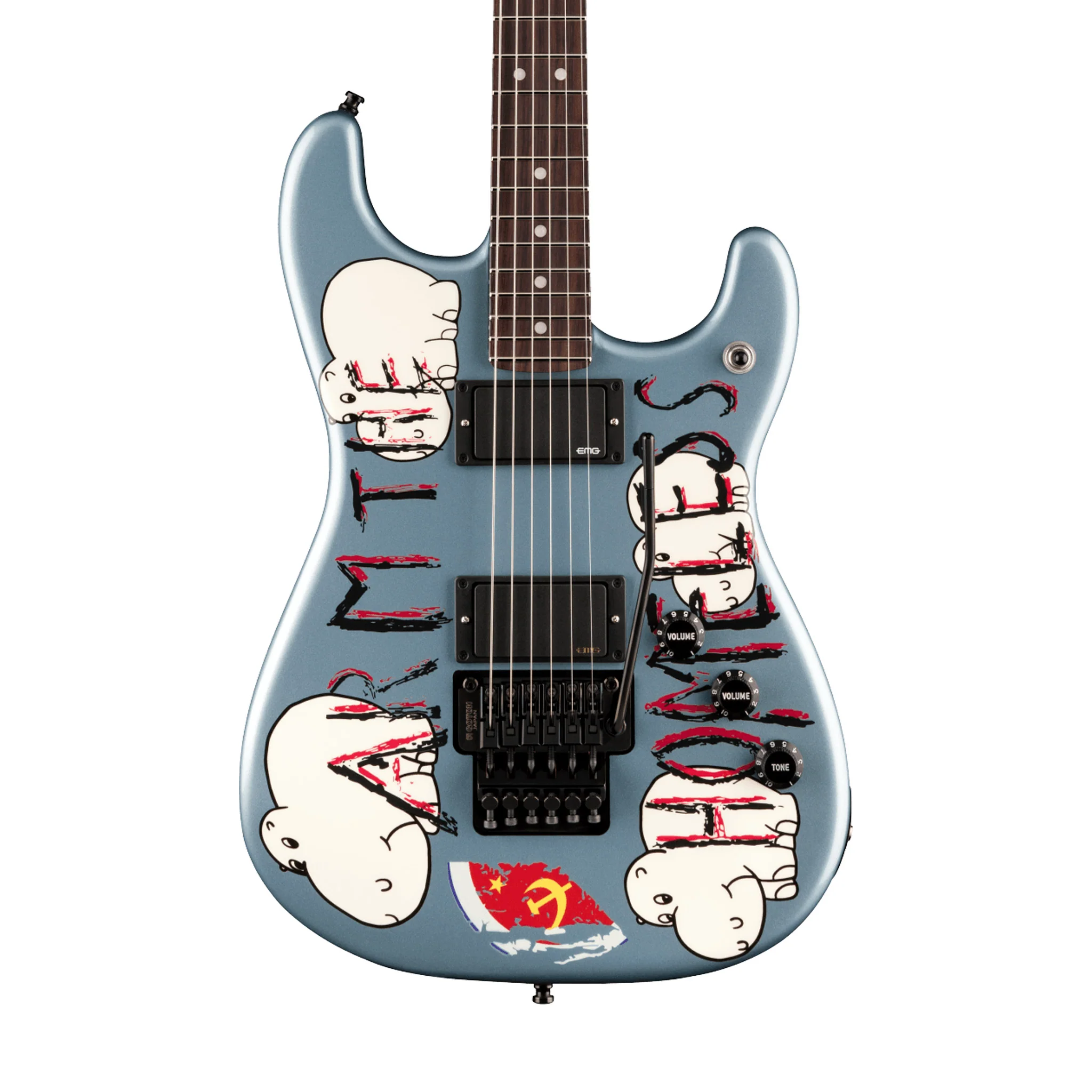 Fender Tom Morello Arm the Homeless Stratocaster Electric Guitar, RW FB, Ice Blue Metallic - Image 3