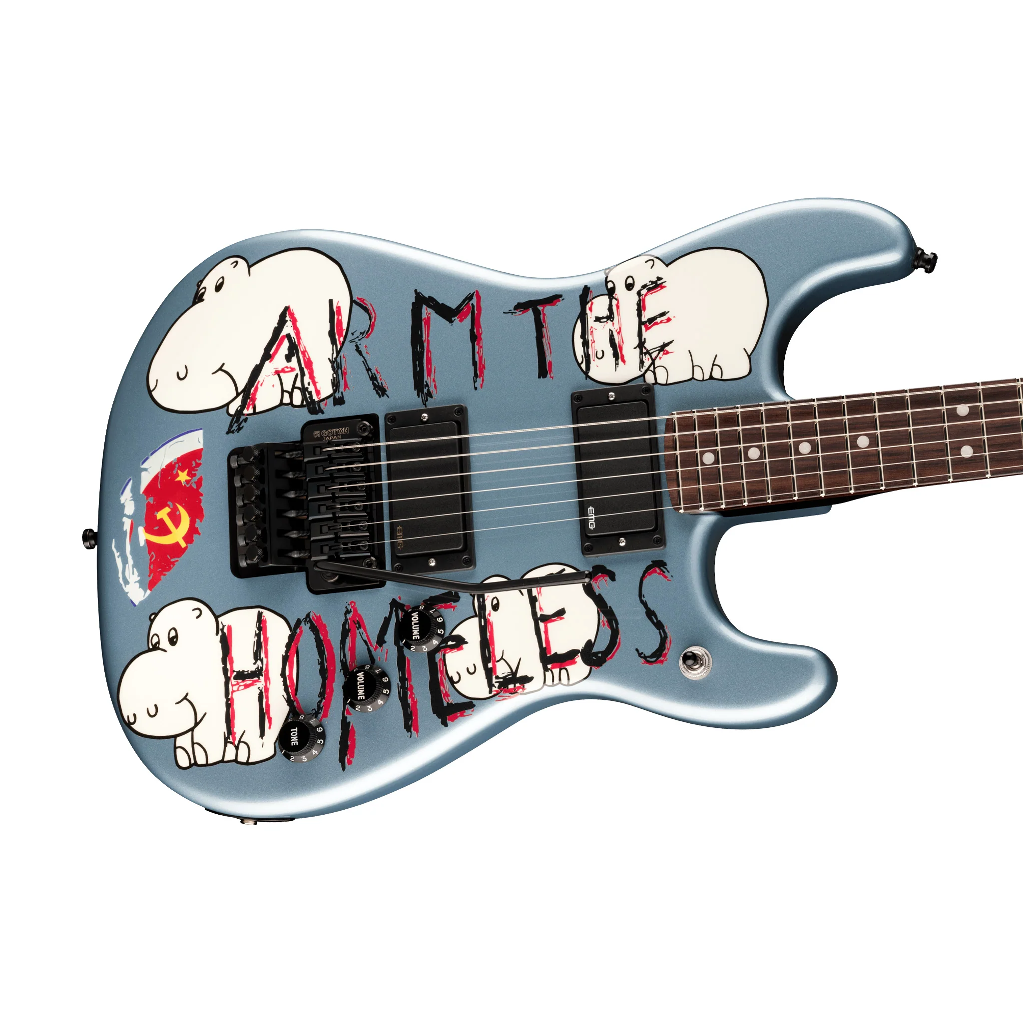 Fender Tom Morello Arm the Homeless Stratocaster Electric Guitar, RW FB, Ice Blue Metallic - Image 5