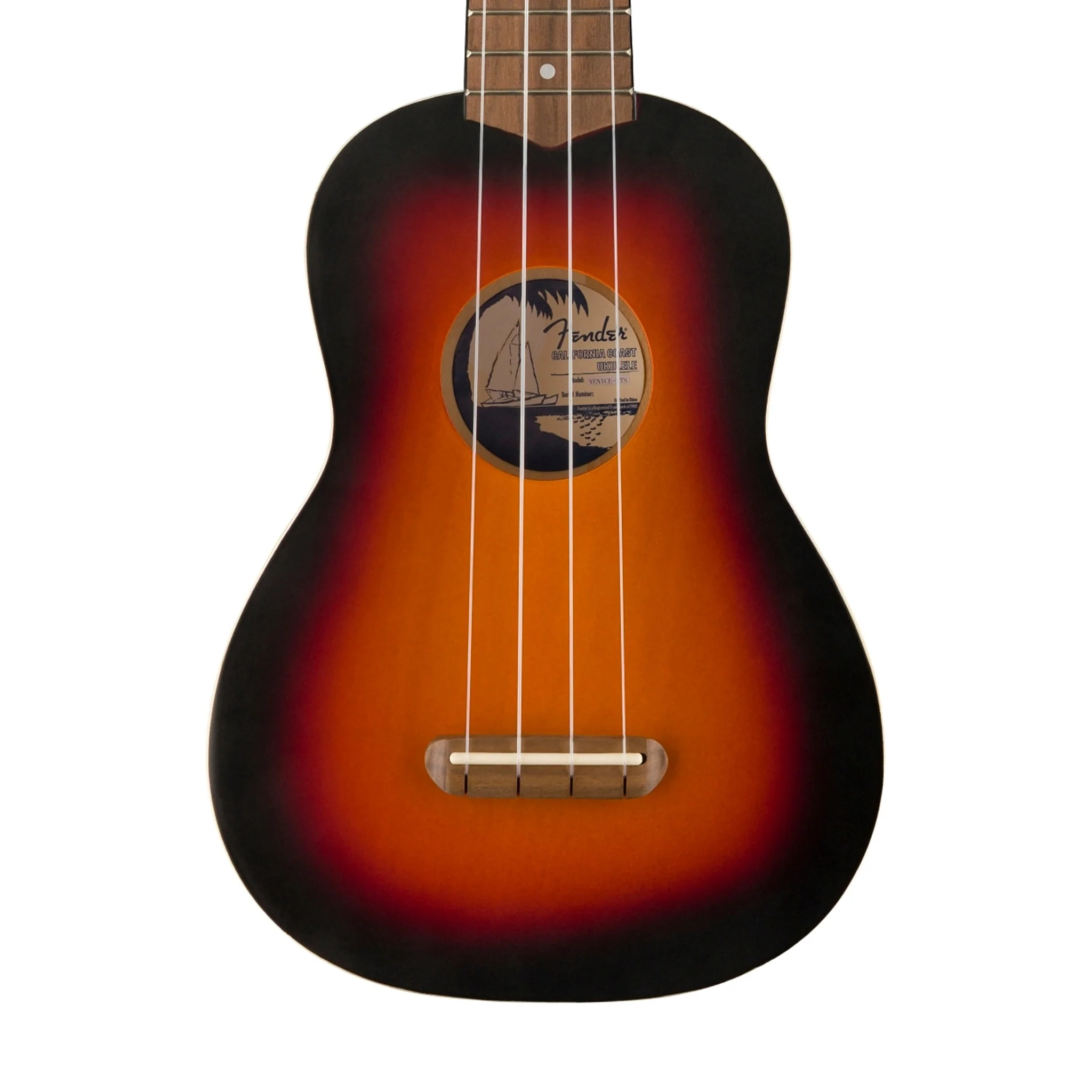 Fender Venice Soprano Ukulele, Walnut FB, 2-Color Sunburst - Image 4
