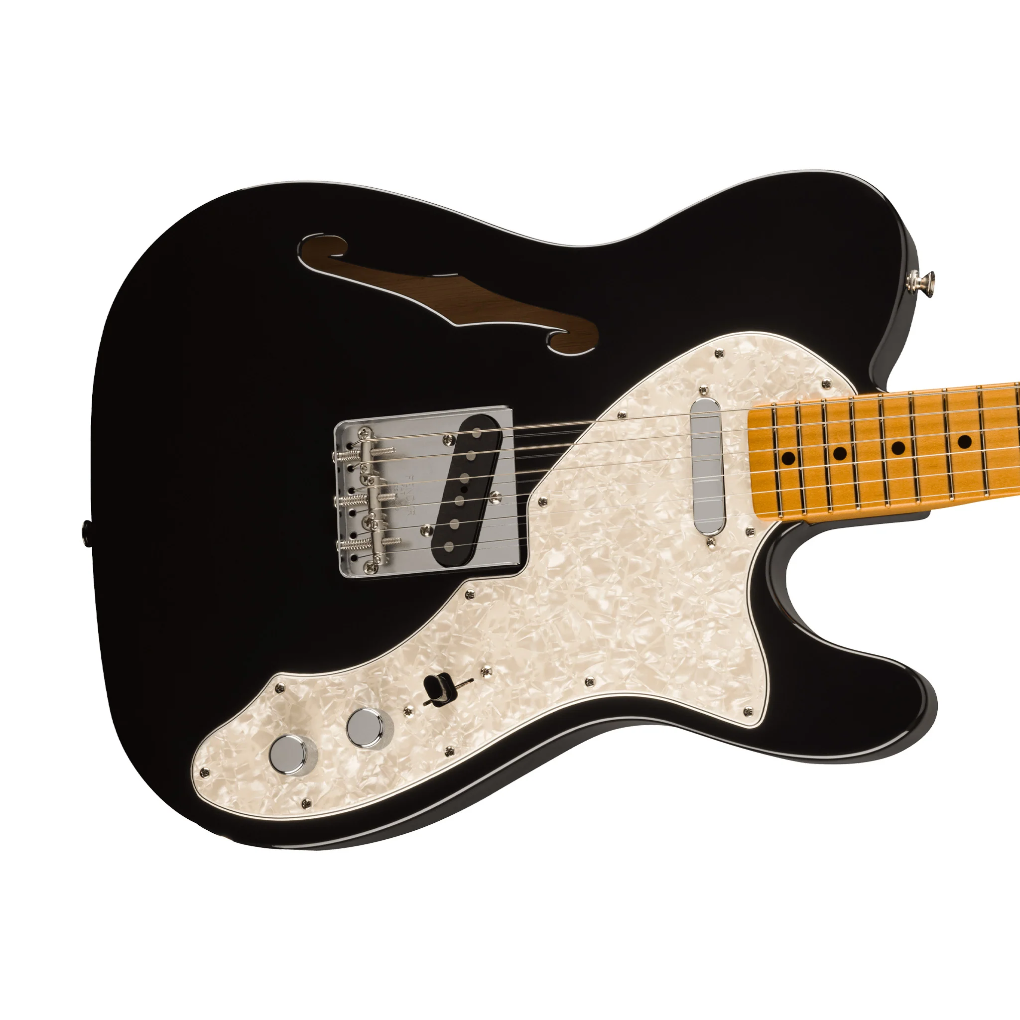 Fender Vintera II 60s Telecaster Thinline Electric Guitar, Maple FB, Black - Image 5
