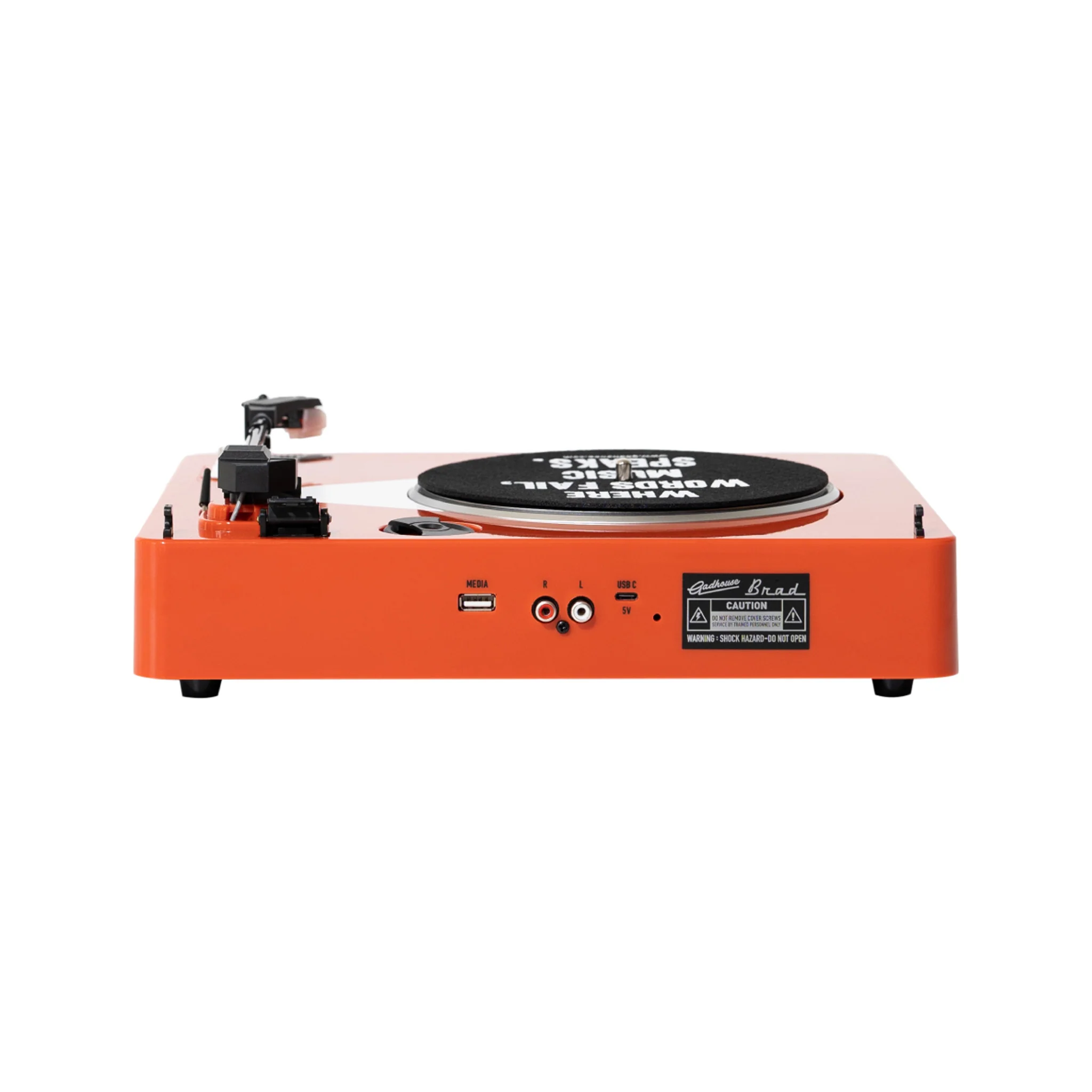 Gadhouse Brad MKII Record Player, Tangerine - Image 3