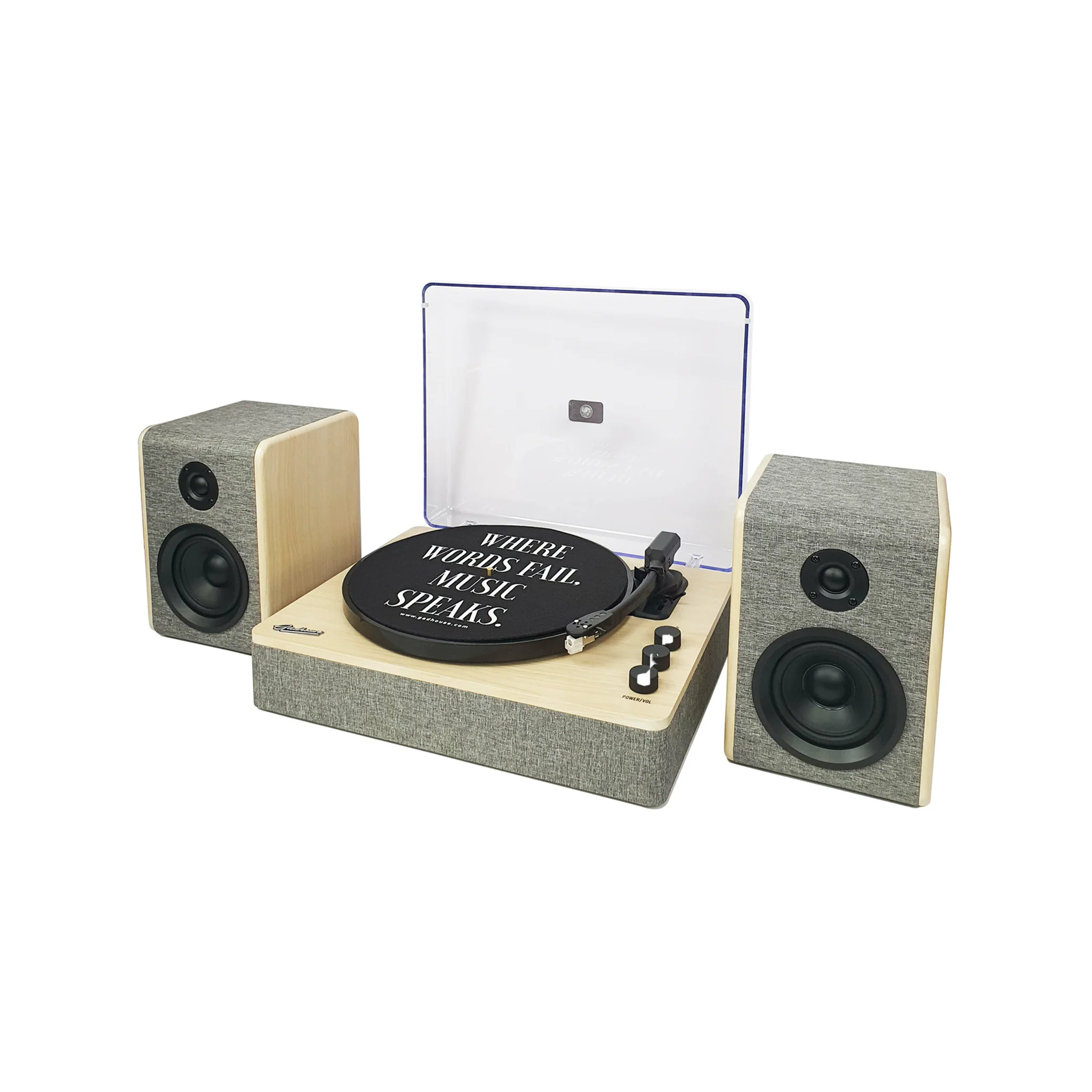Gadhouse Dean Turntable Stereo System, Haze Grey - Image 2