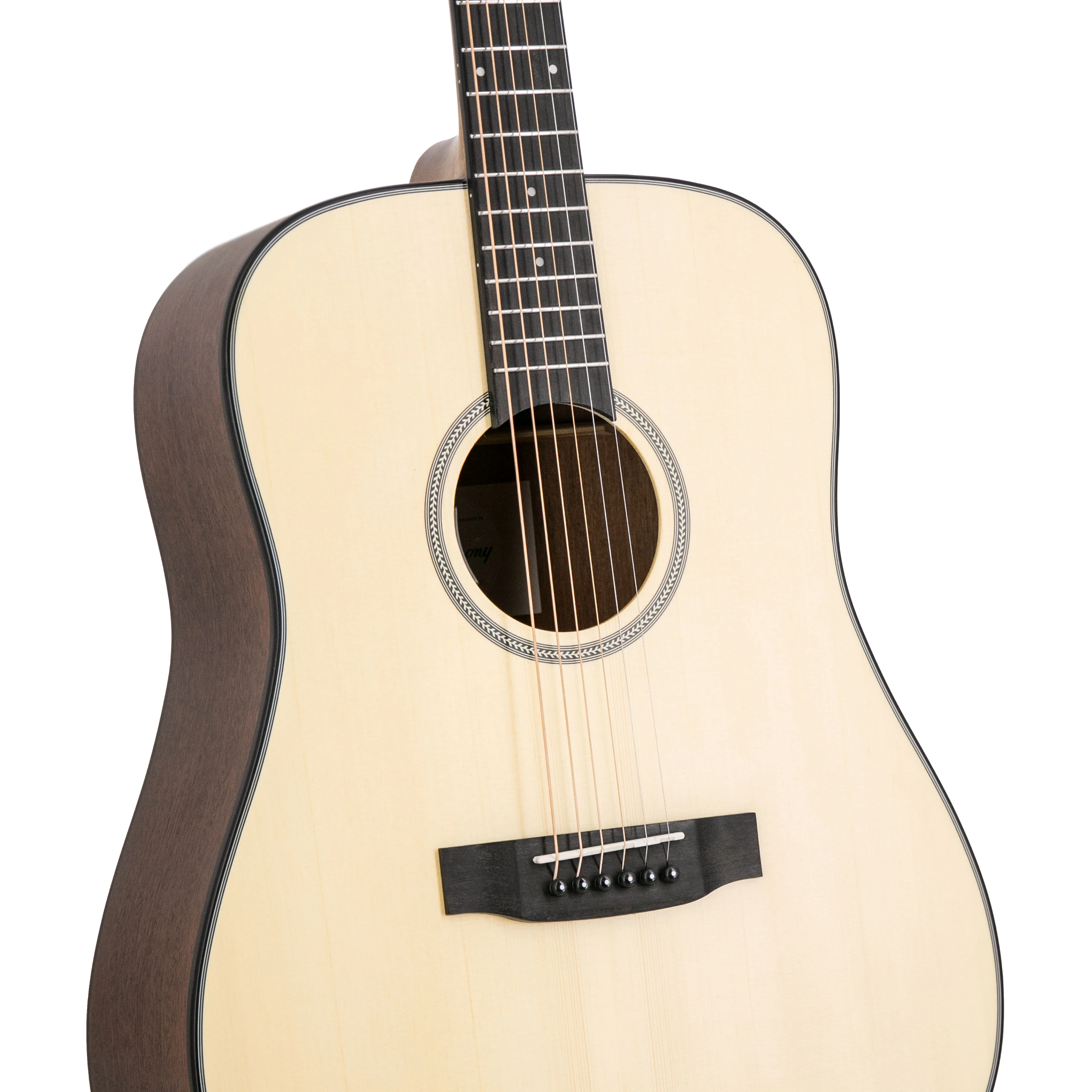 Harmony Foundation Series e-Terra ST Dreadnought Acoustic Guitar, Natural Satin Bundle - Image 2