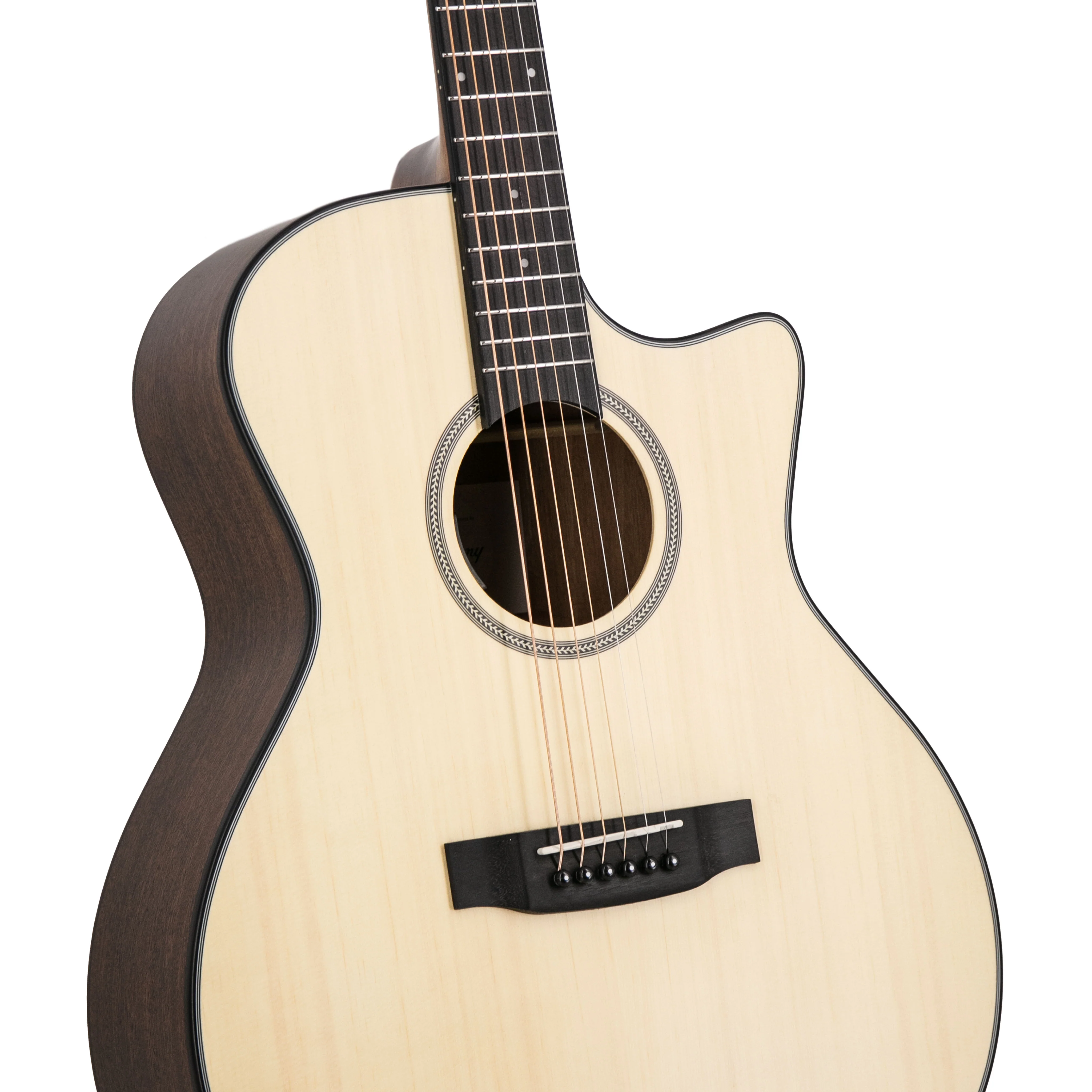 Harmony Foundation Series e-Terra ST GA Cutaway Acoustic Guitar, Natural Satin Bundle - Image 2