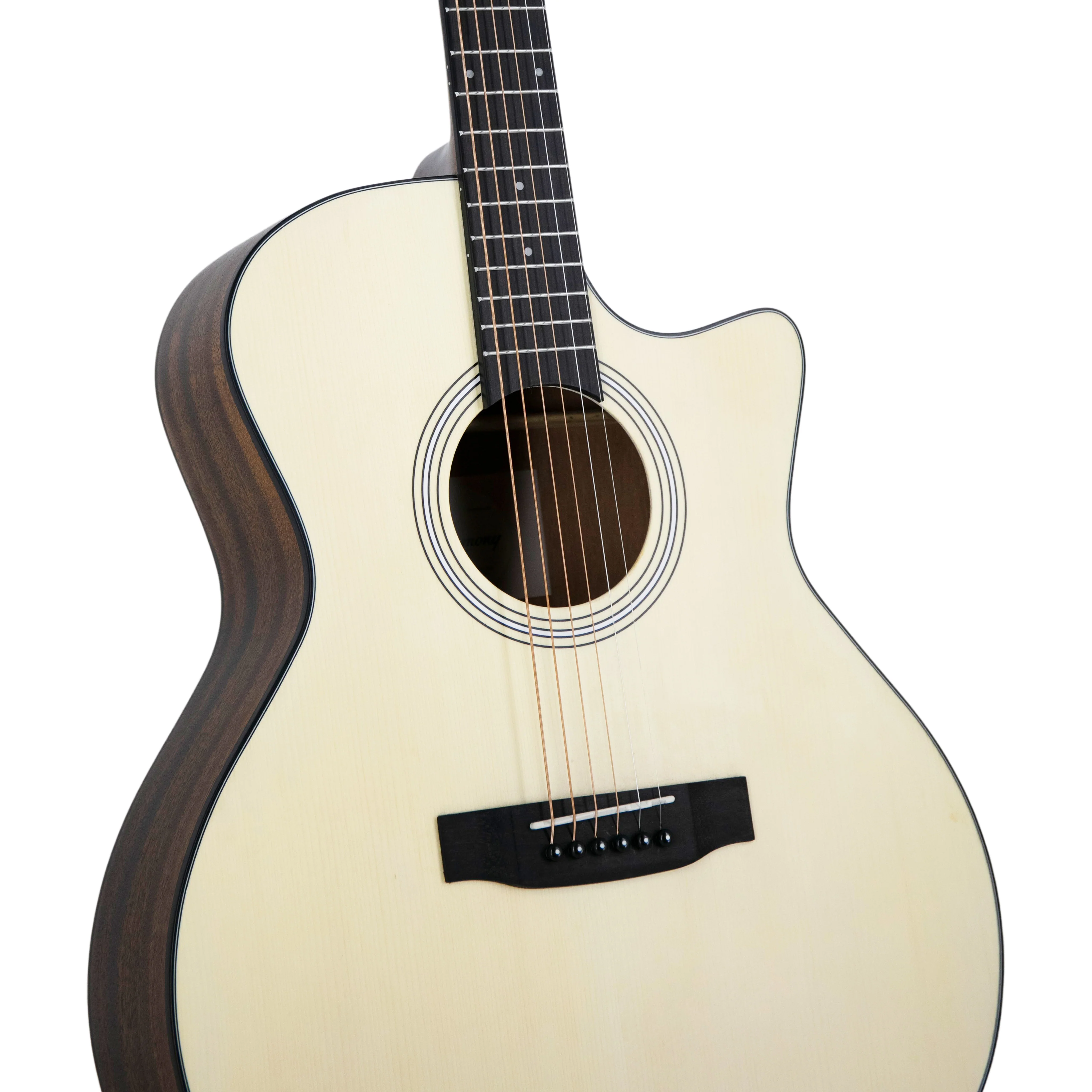 Harmony Foundation Series Terra GA Cutaway Acoustic Guitar, Natural Satin Bundle - Image 2