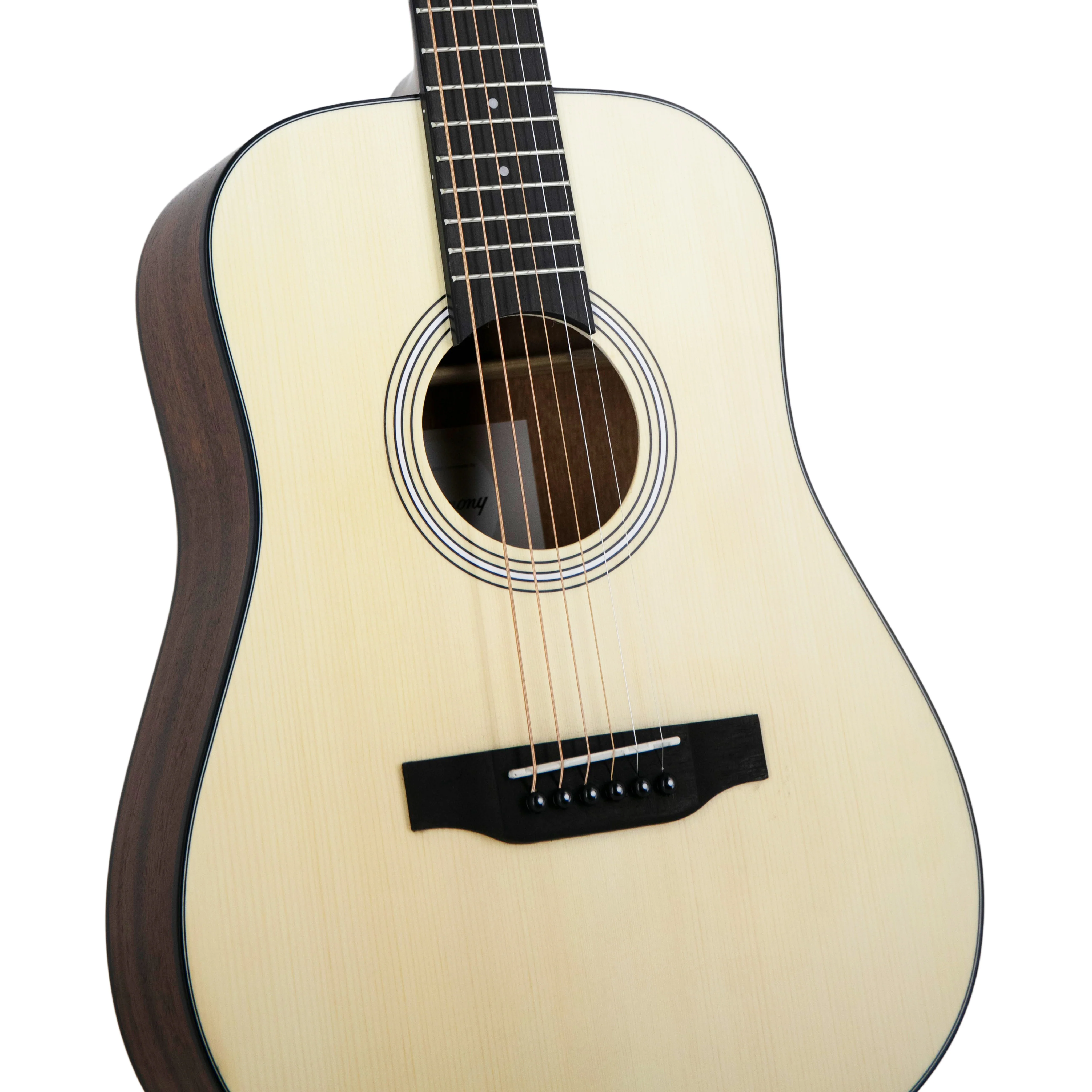 Harmony Foundation Series Terra Petite Dreadnought Acoustic Guitar w/Bag, Natural Satin - Image 4