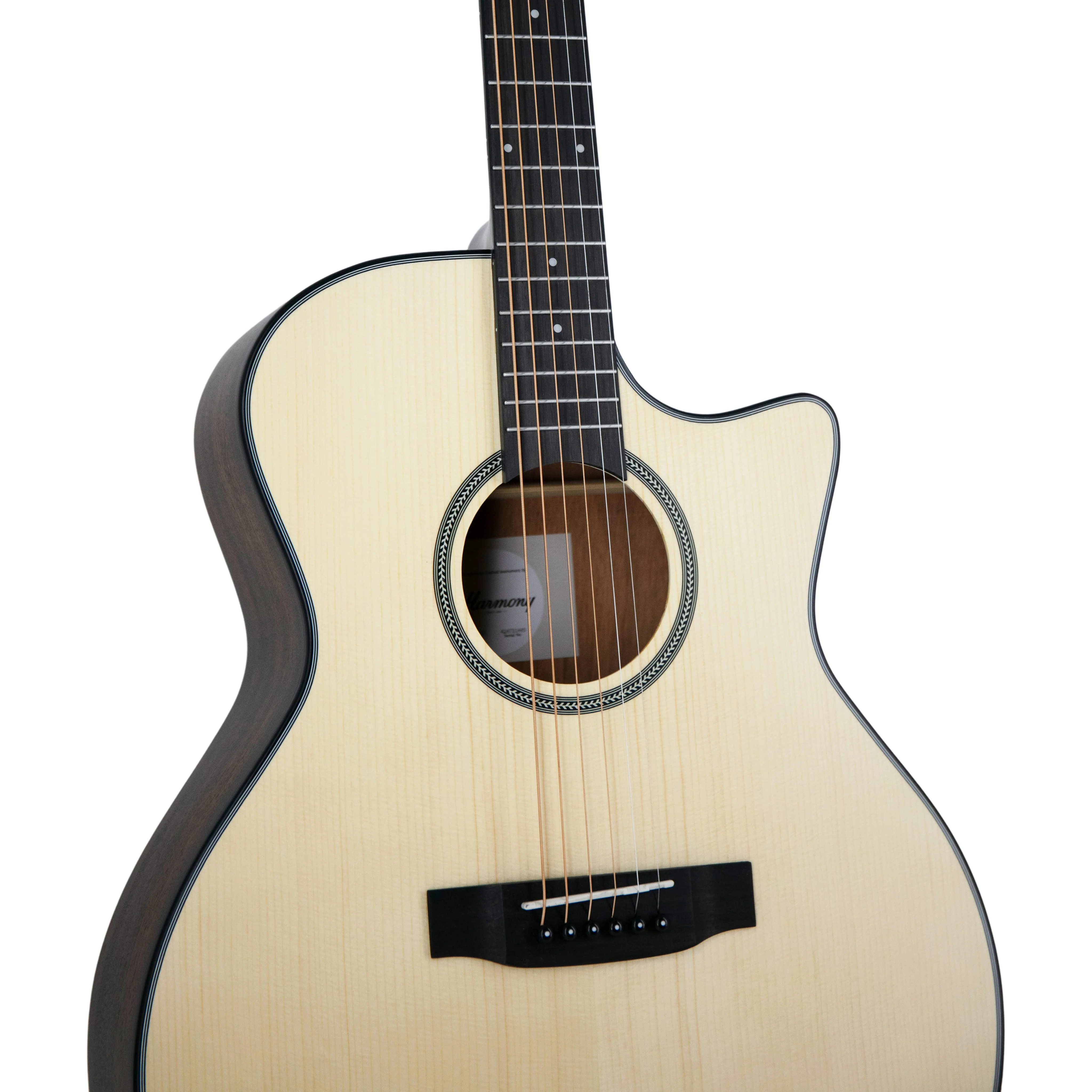 Harmony Foundation Series Terra ST GA Cutaway Acoustic Guitar, Natural Satin Bundle - Image 2