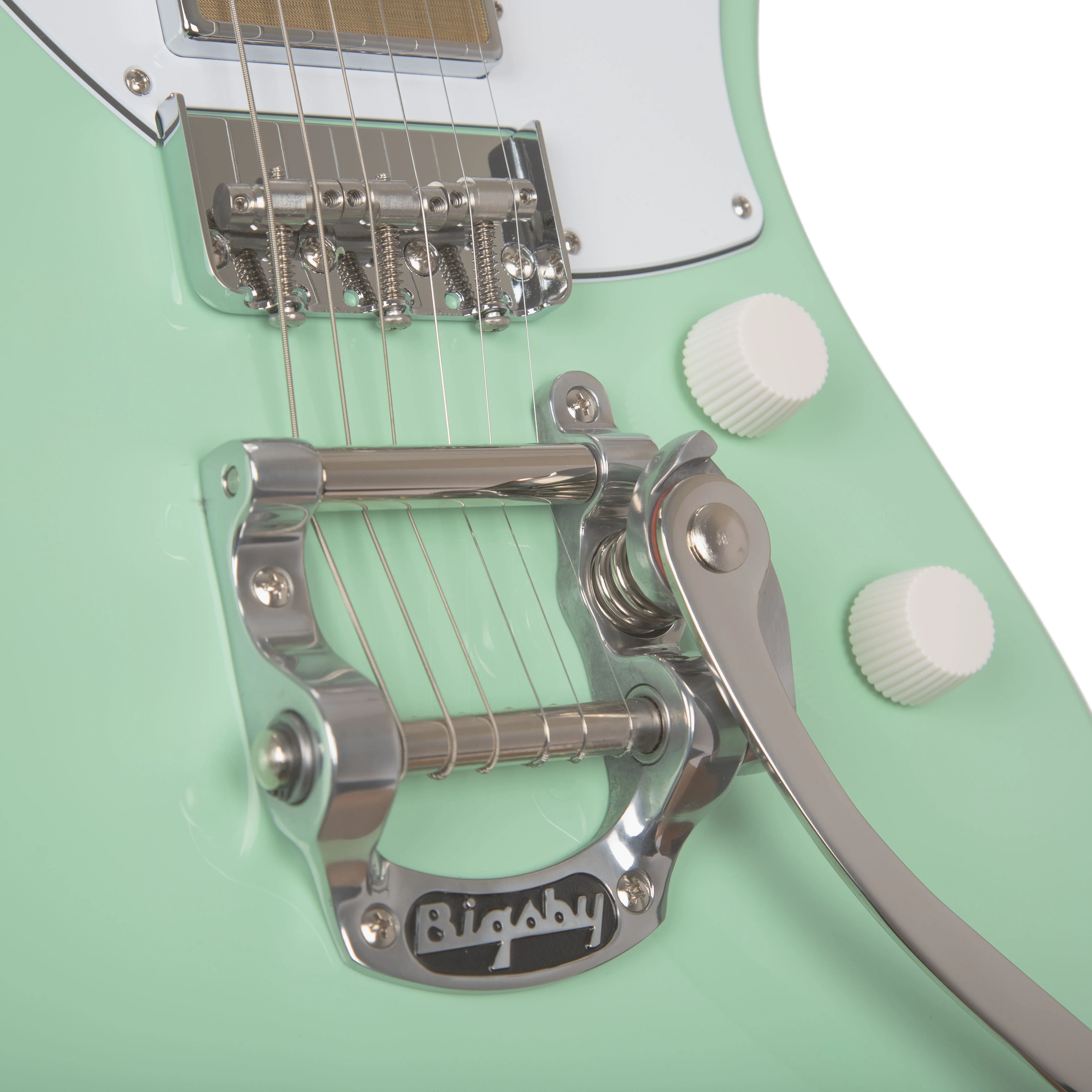 Harmony Standard Series Factory Special Silhouette w/ Bigsby Electric Guitar w/Case, Surf Green (B-Stock) - Image 10