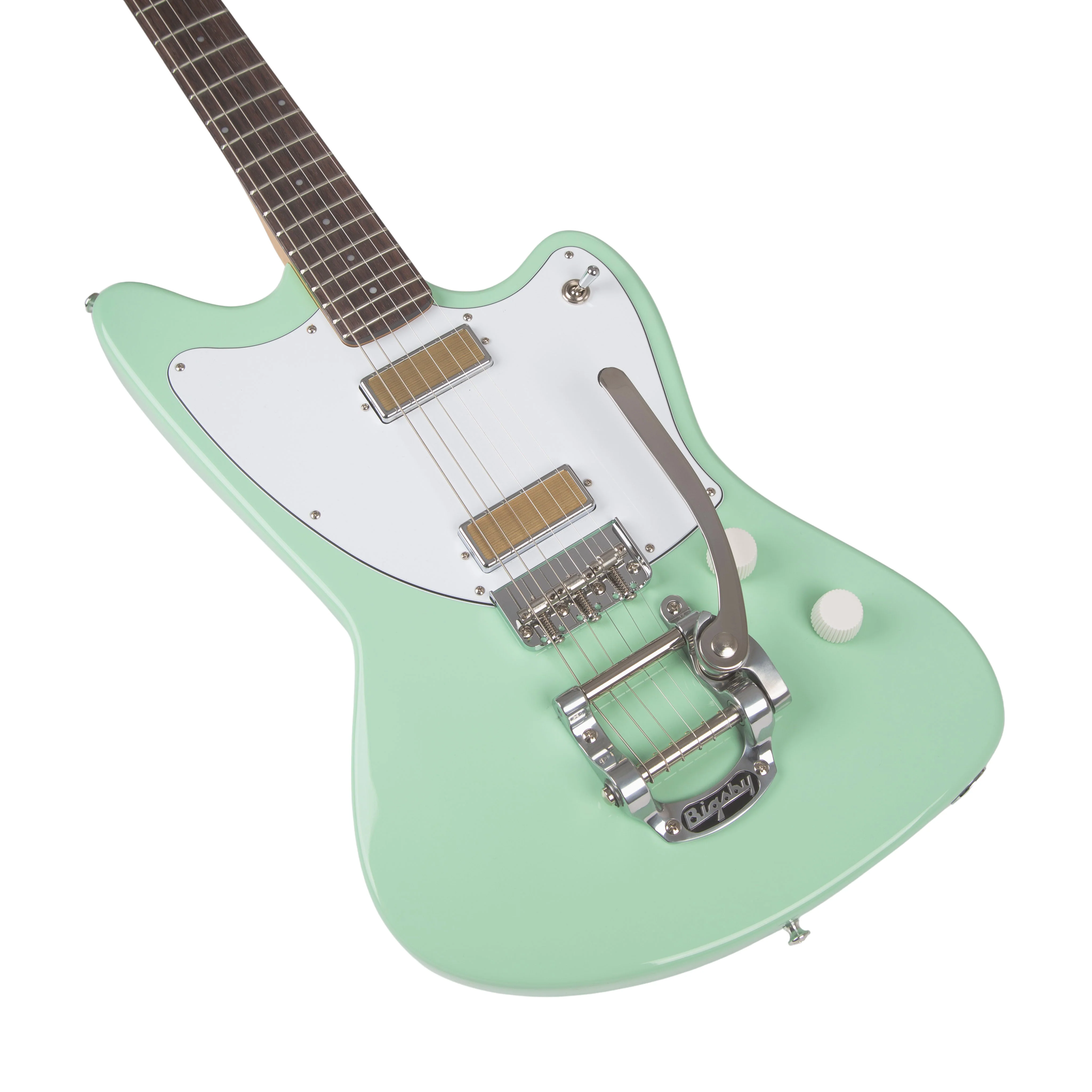 Harmony Standard Series Factory Special Silhouette w/ Bigsby Electric Guitar w/Case, Surf Green (B-Stock) - Image 12