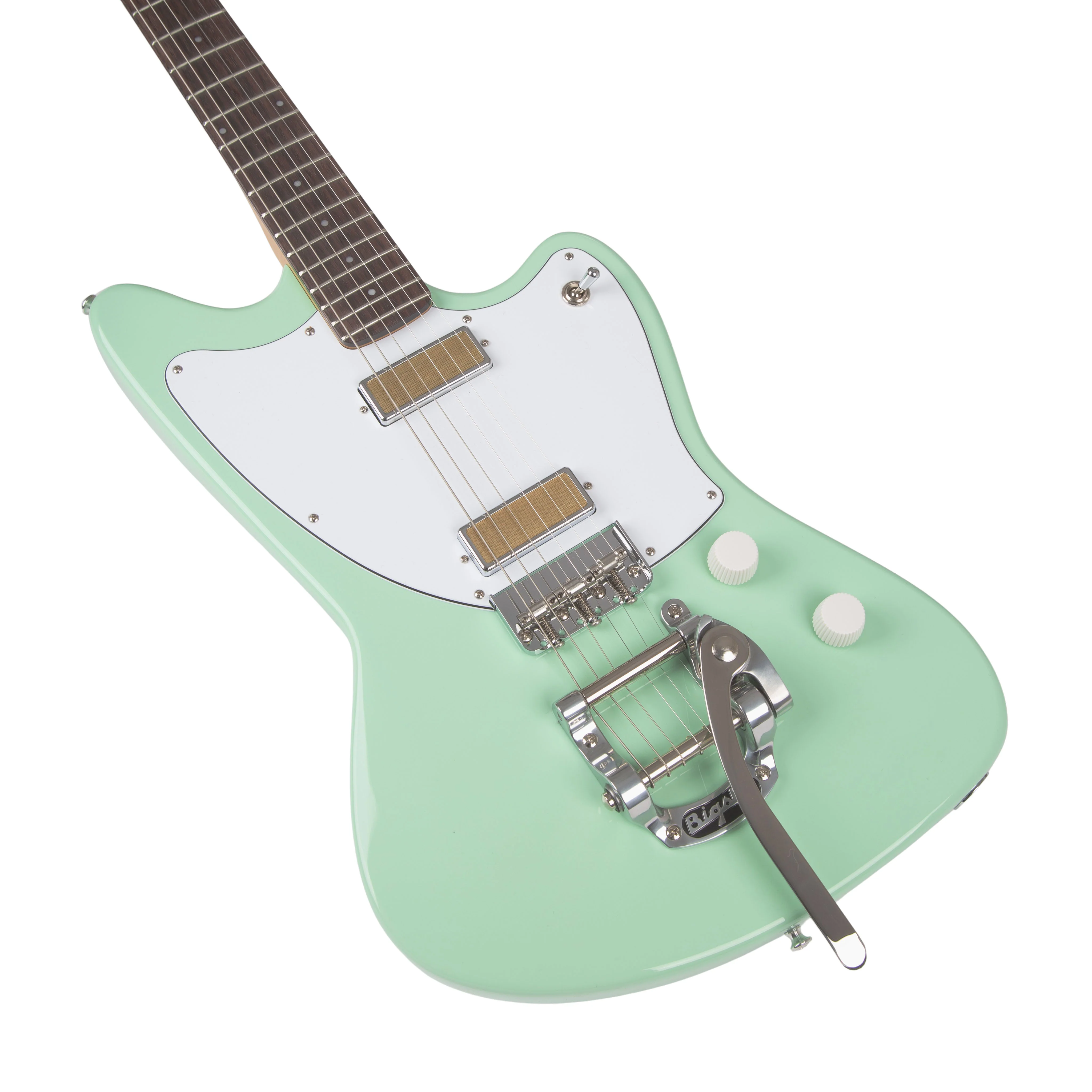 Harmony Standard Series Factory Special Silhouette w/ Bigsby Electric Guitar w/Case, Surf Green (B-Stock) - Image 13