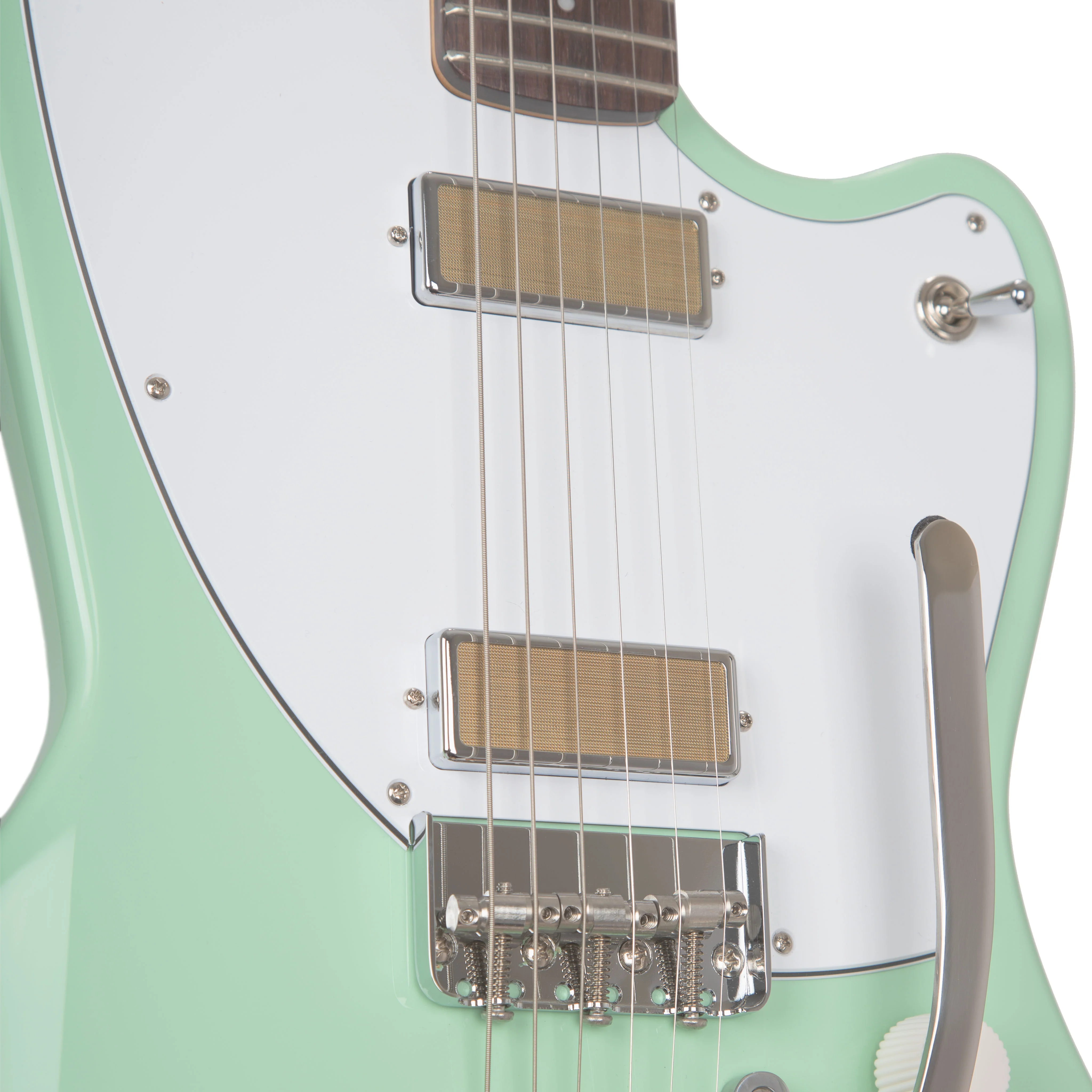 Harmony Standard Series Factory Special Silhouette w/ Bigsby Electric Guitar w/Case, Surf Green (B-Stock) - Image 7