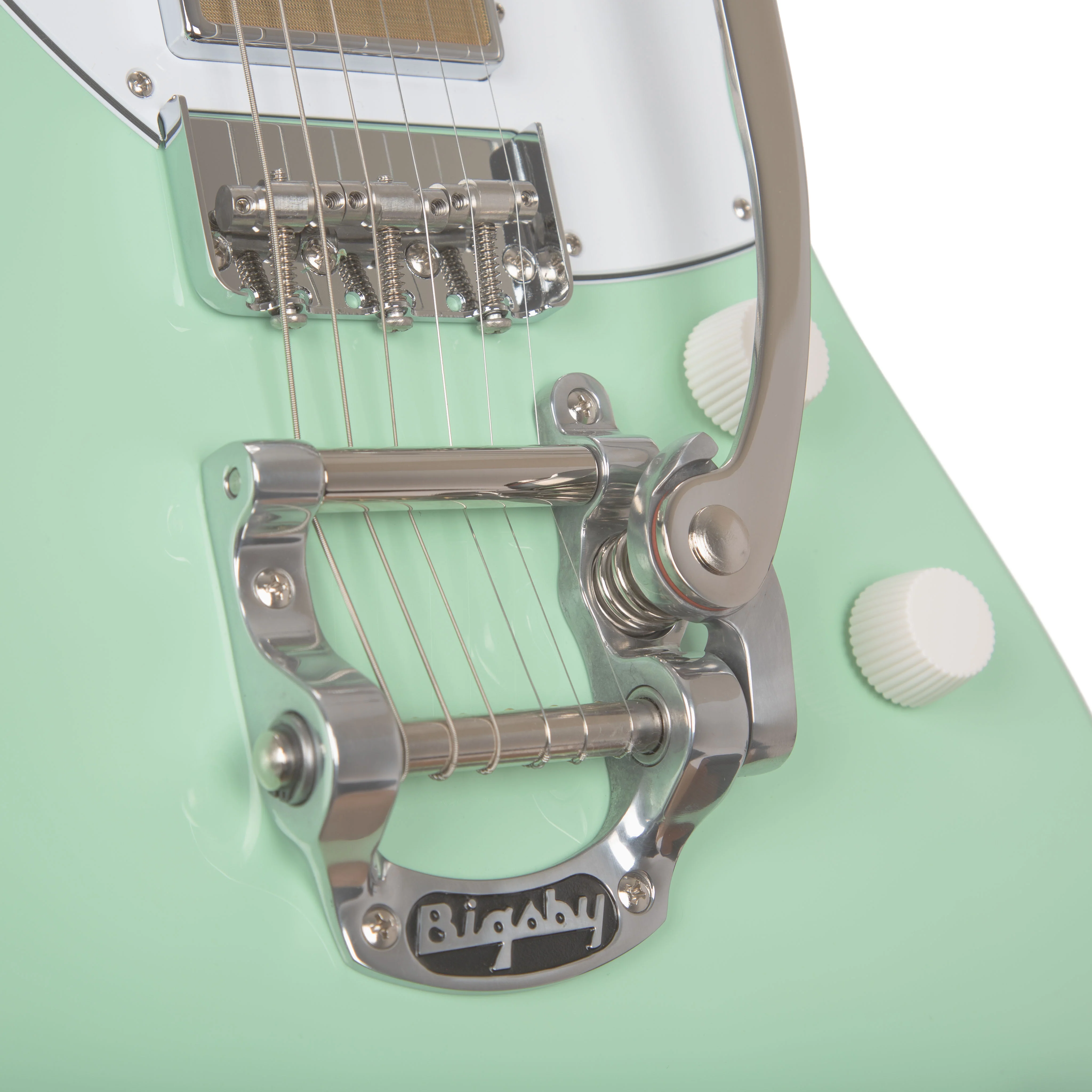 Harmony Standard Series Factory Special Silhouette w/ Bigsby Electric Guitar w/Case, Surf Green (B-Stock) - Image 9