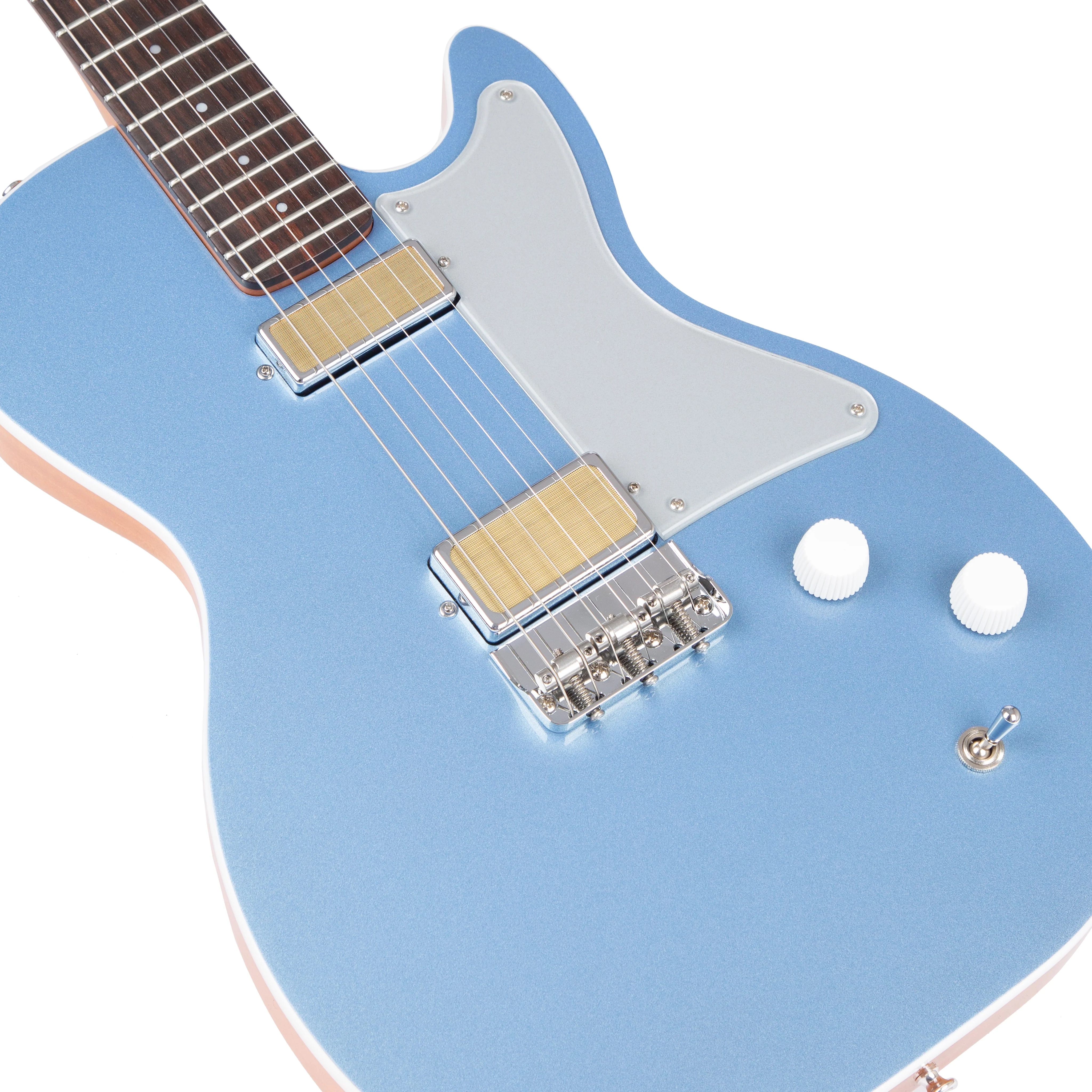 Harmony Standard Series Jupiter Thinline Electric Guitar w/Case, Sky Blue - Image 4