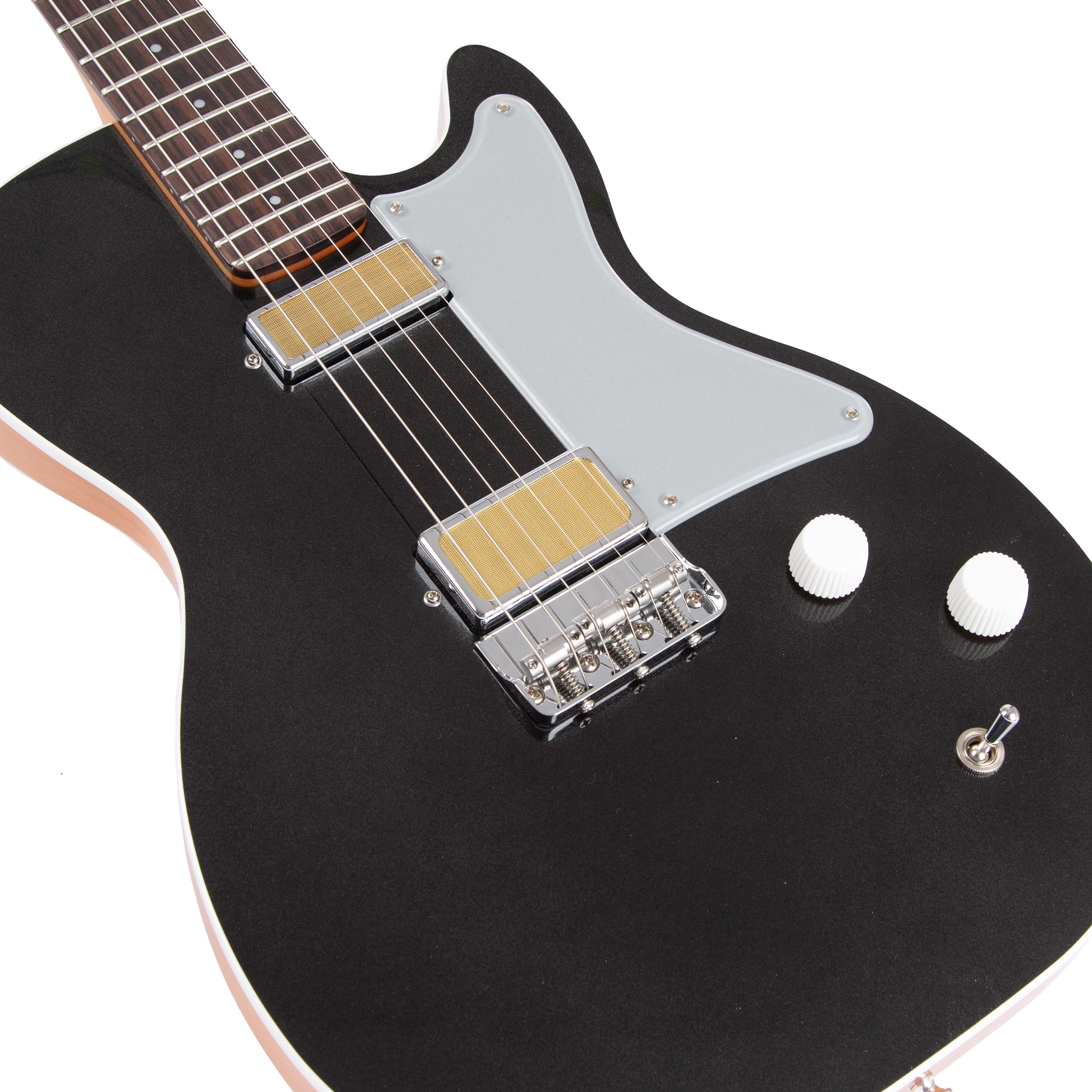 Harmony Standard Series Jupiter Thinline Electric Guitar w/Case, Space Black - Image 5