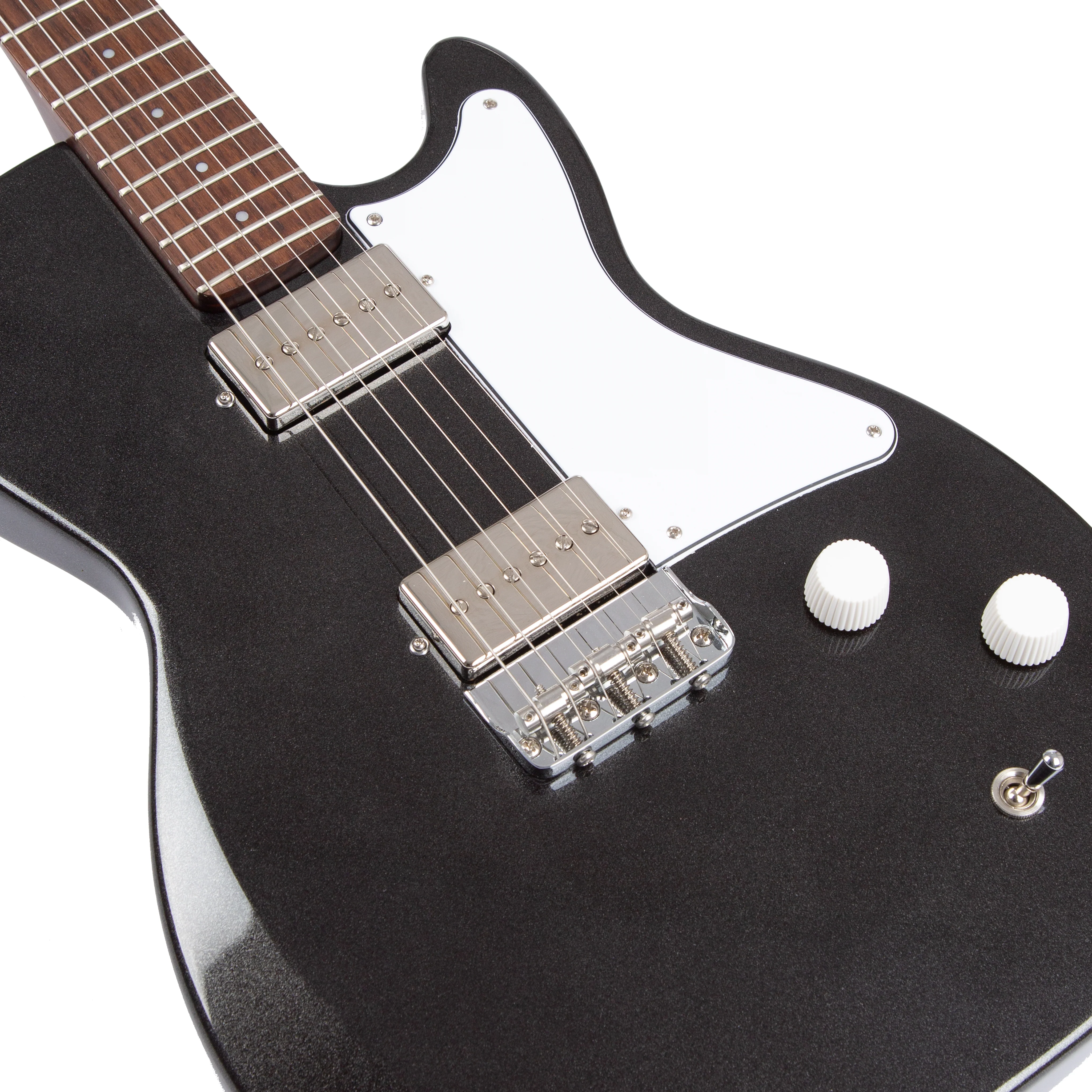 Harmony Standard Series Jupiter w/ Phat Cat P90 Electric Guitar w/ Case, Space Black - Image 5