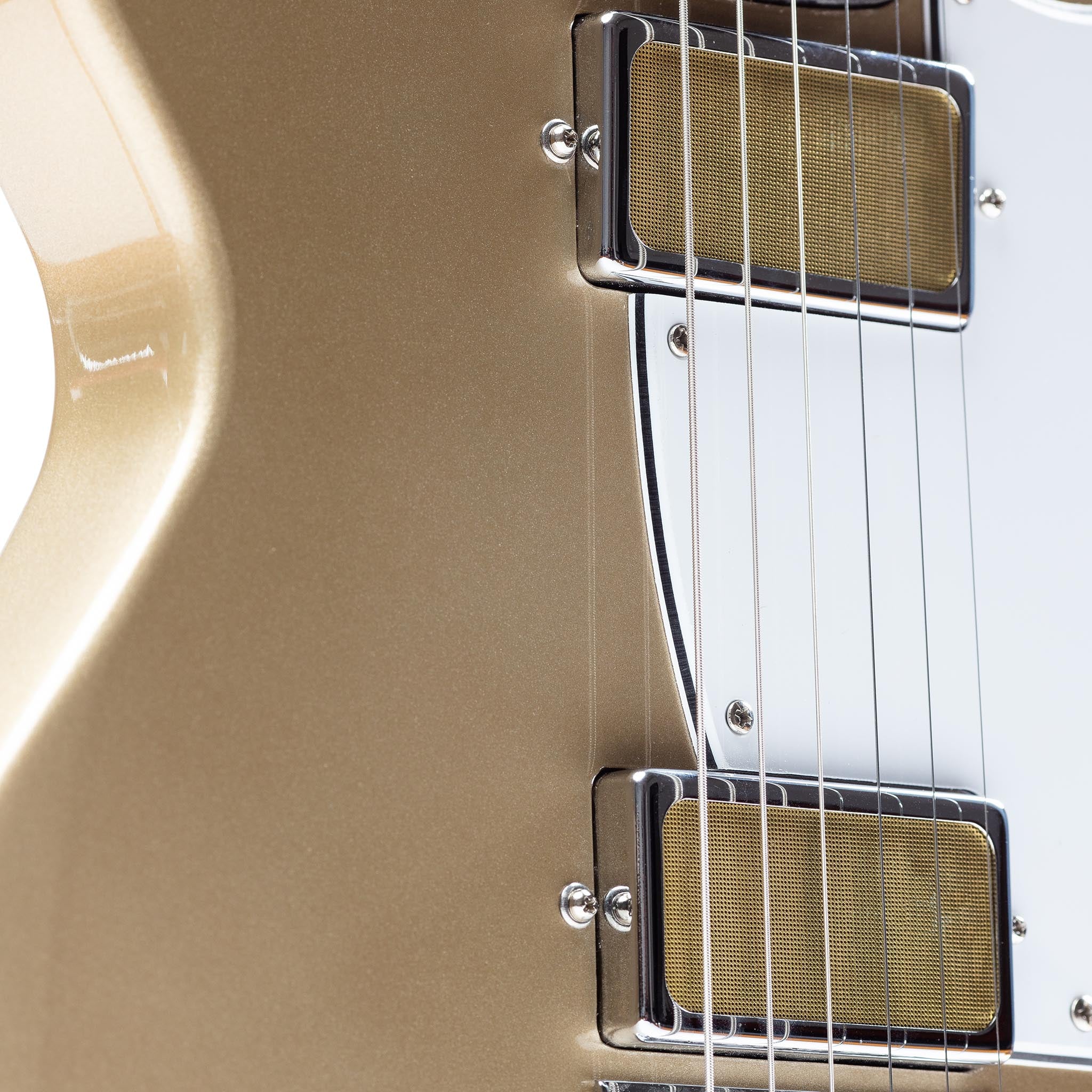 Harmony Standard Series Rebel Electric Guitar w/Case, RW FB, Champagne - Image 5