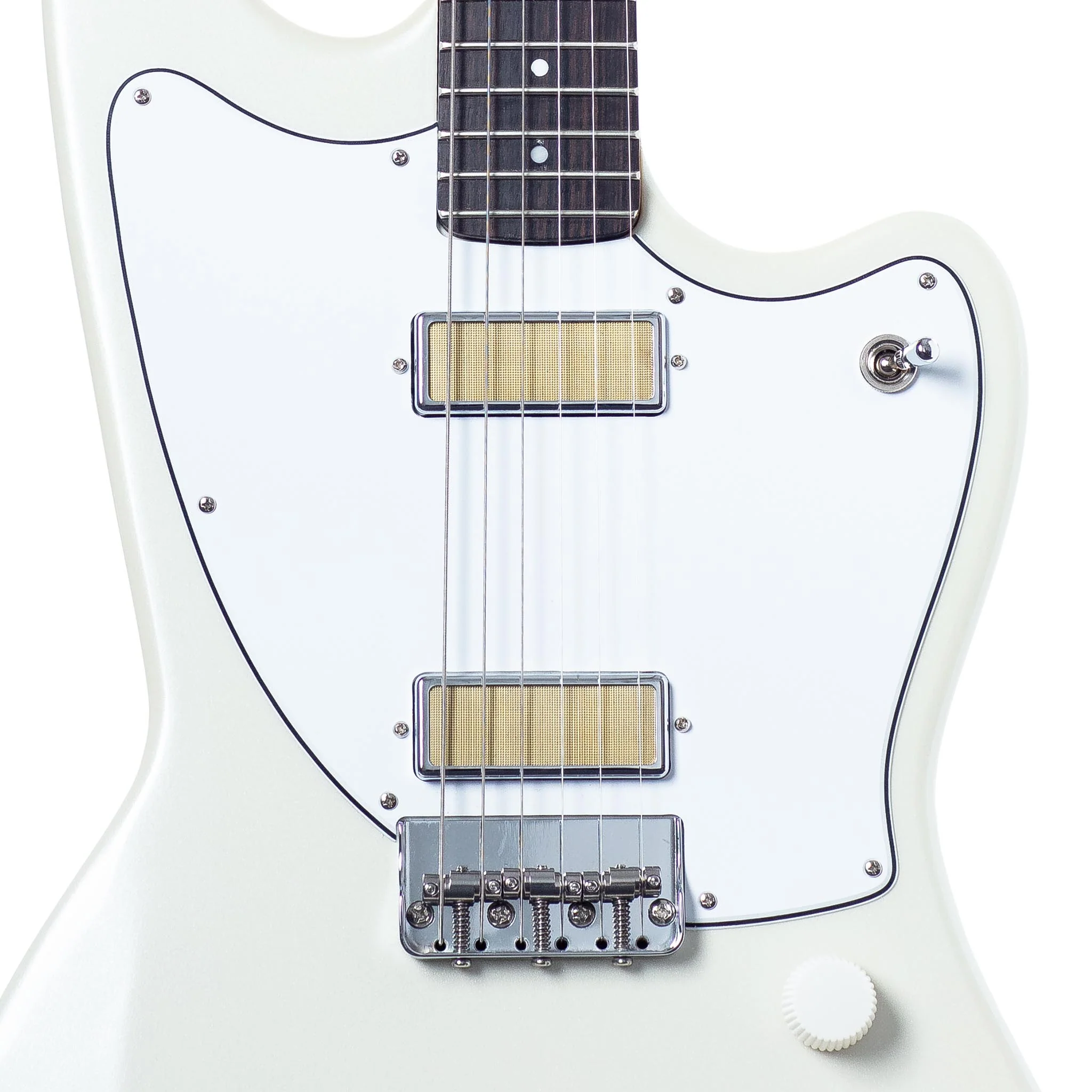 Harmony Standard Series Silhouette Electric Guitar w/Case, RW FB, Pearl White - Image 3