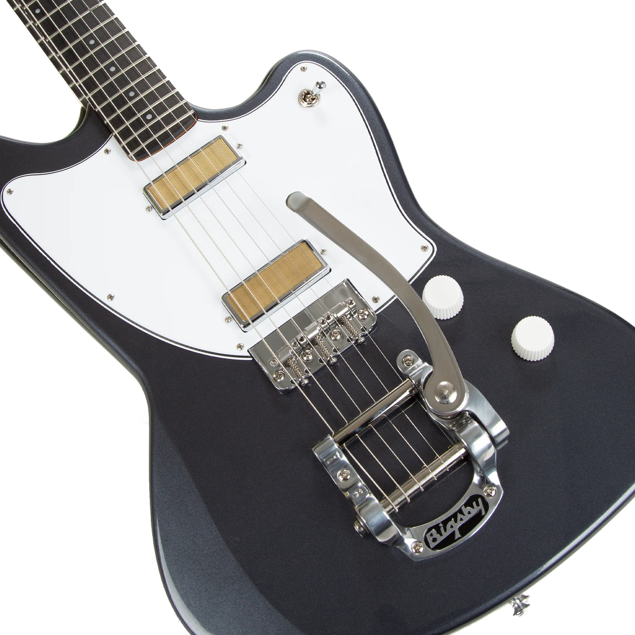 Harmony Standard Series Silhouette w/ Bigsby Electric Guitar w/Case, RW FB, Slate - Image 3