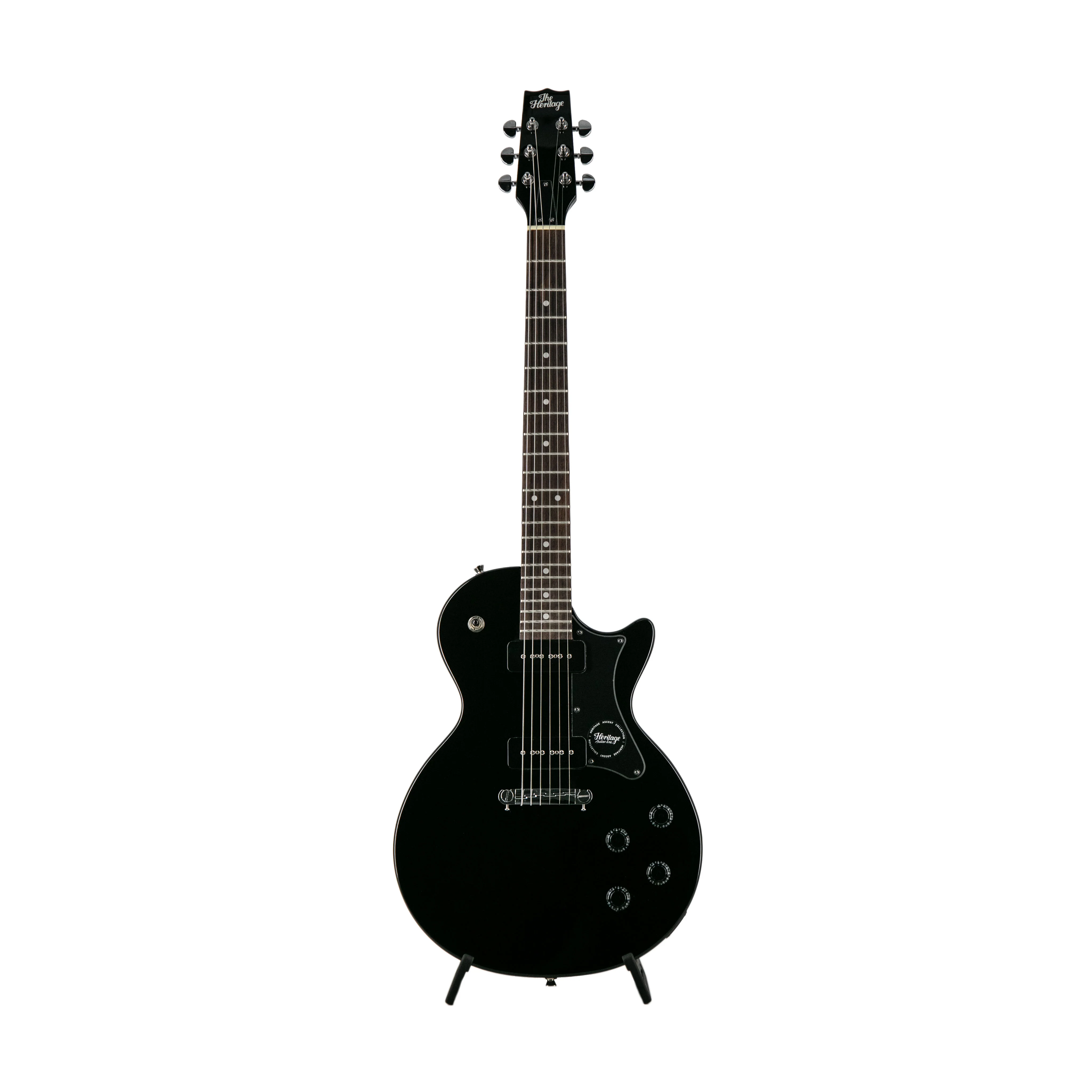 Heritage Ascent Collection H-137 P90 Electric Guitar Bundle, Black - Image 2
