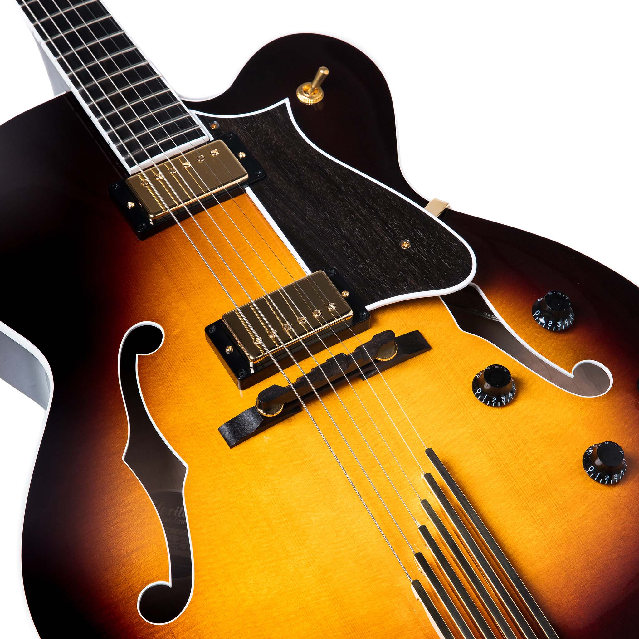 Heritage Standard Collection Eagle Classic Hollow Electric Guitar with Case, Original Sunburst - Image 3