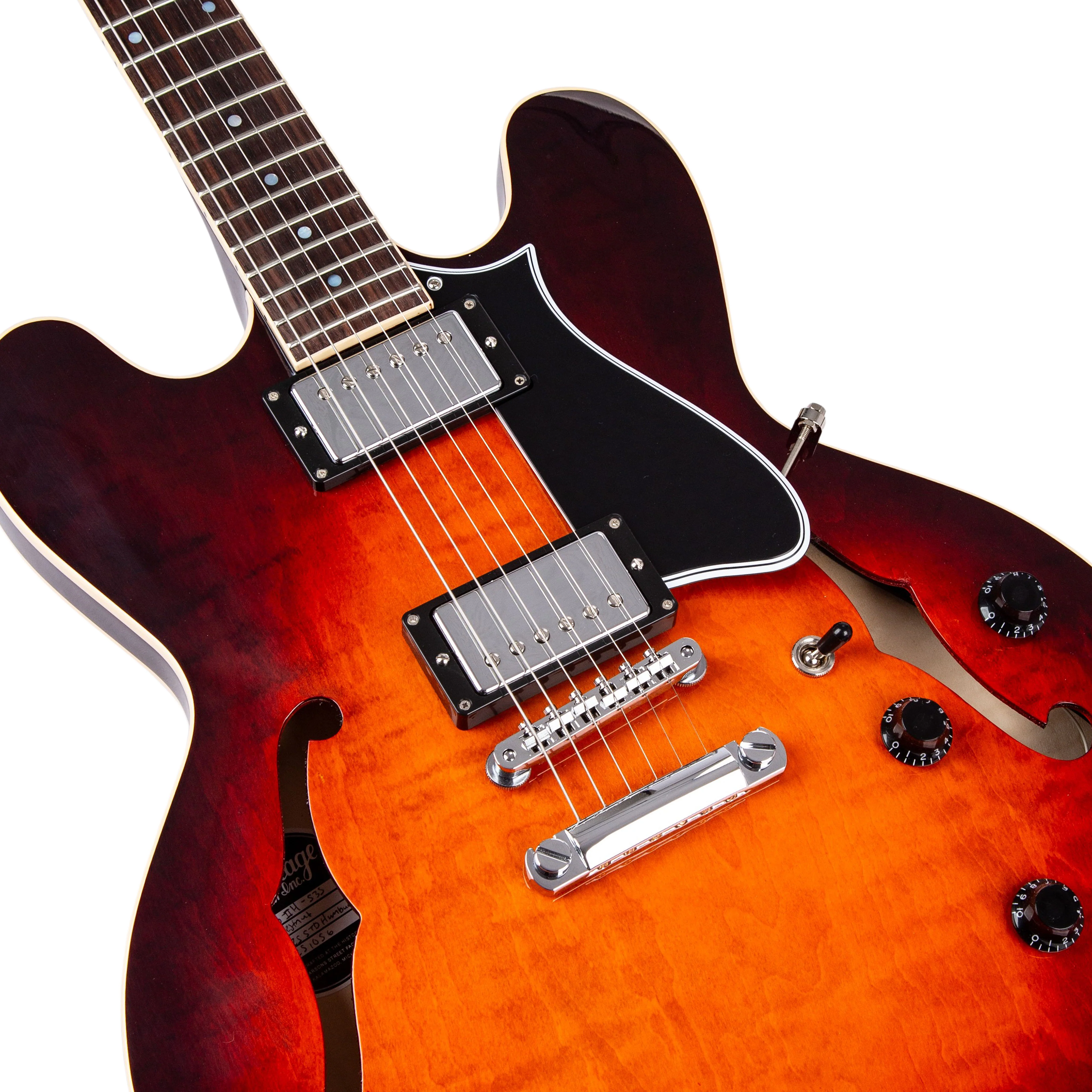Heritage Standard II Collection H-535 Electric Guitar with Case, Chestnut Burst - Image 3