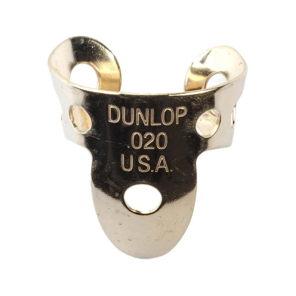 Jim Dunlop 371R.020 Brass Mini Finger Picks, .020inch, 20 Picks Per Tube