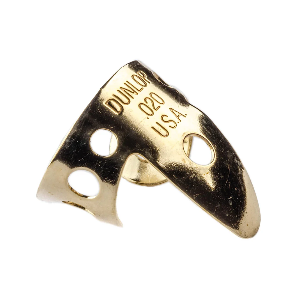 Jim Dunlop 371R.020 Brass Mini Finger Picks, .020inch, 20 Picks Per Tube - Image 2