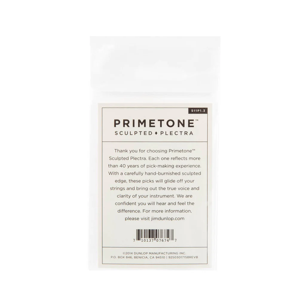 Jim Dunlop 511 Primetone Standard Smooth Pick, 1.3mm, 3-Pack - Image 2
