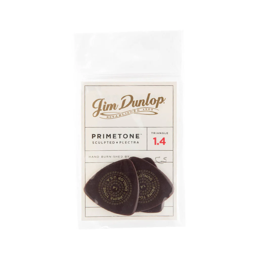 Jim Dunlop 513 Primetone Triangle Smooth Pick, 1.4mm, 3-Pack