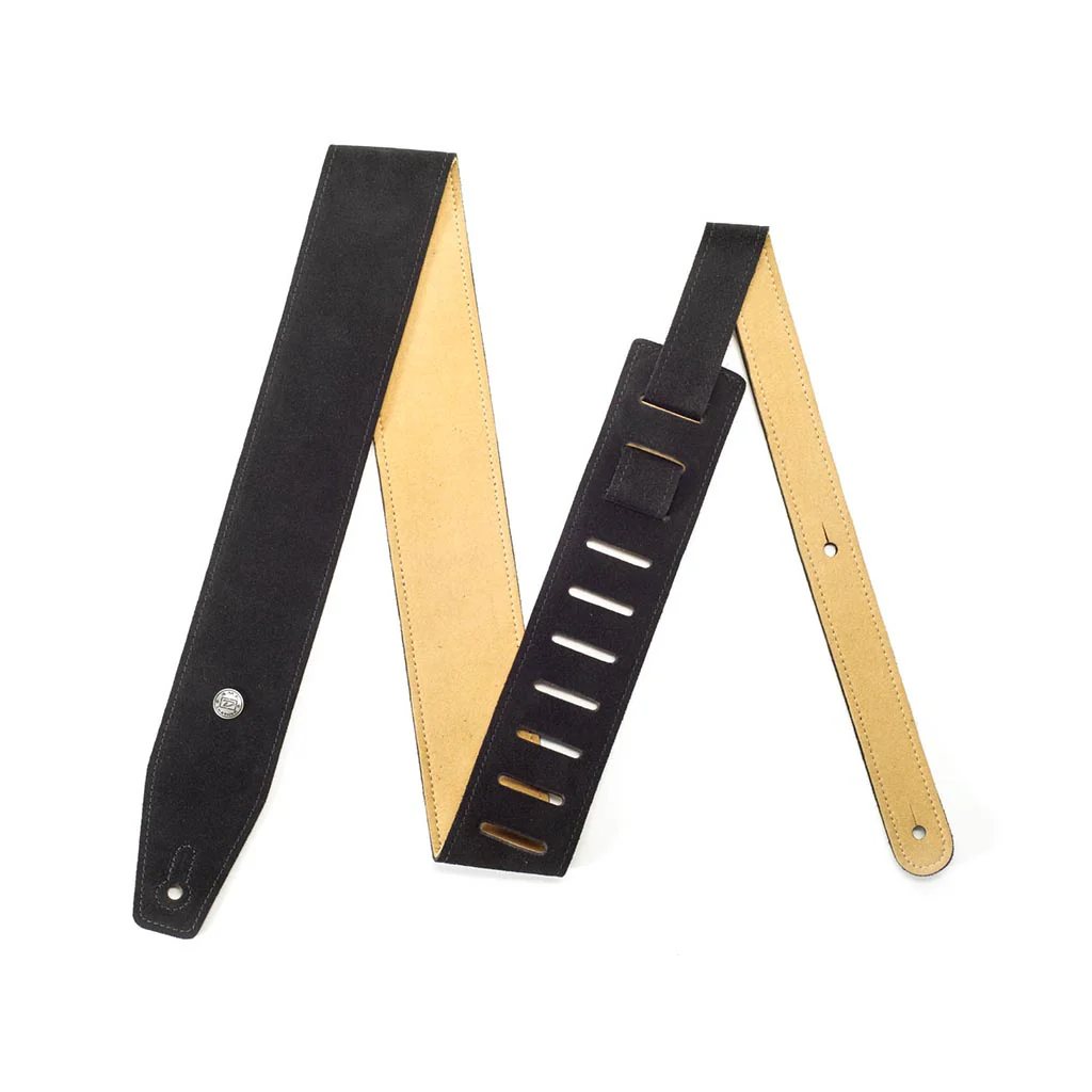 Jim Dunlop BMF-S01 Suede Guitar Strap, Ebony - Image 2