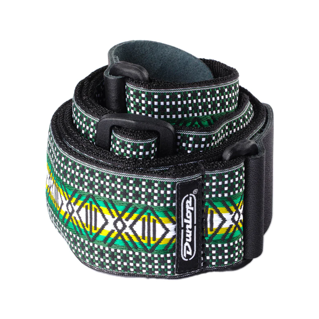 Jim Dunlop D6704GN Jacquard Weave Guitar Strap, Matrix Green - Image 2